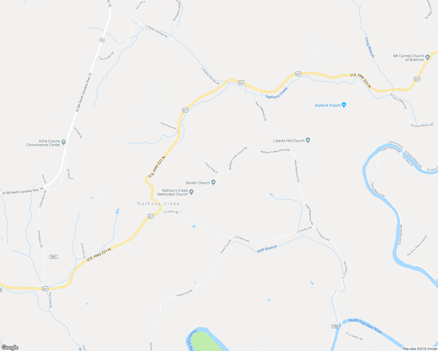 map of restaurants, bars, coffee shops, grocery stores, and more near 747 Nathans Creek School Road in Crumpler