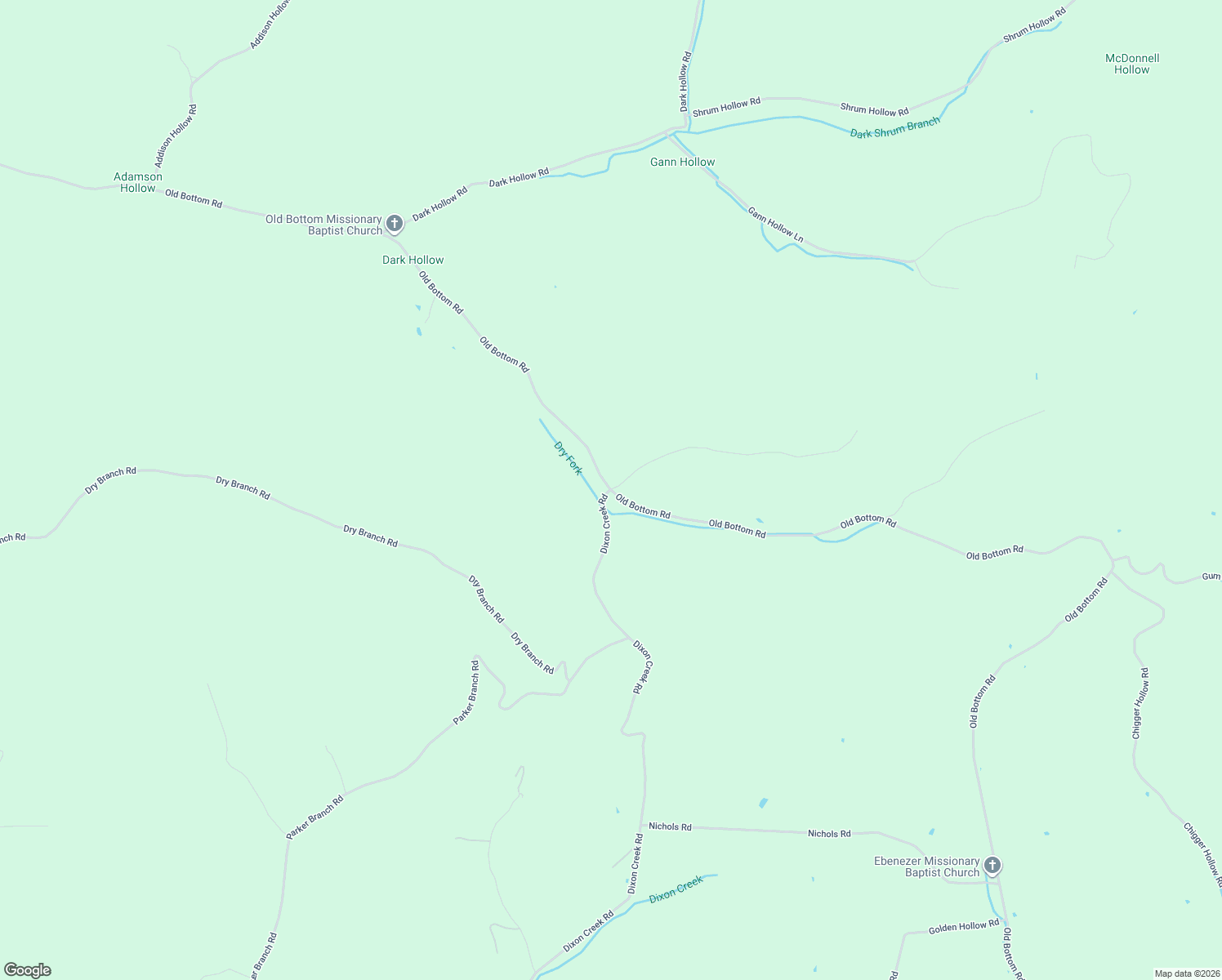 map of restaurants, bars, coffee shops, grocery stores, and more near Old Bottom Road in Lafayette
