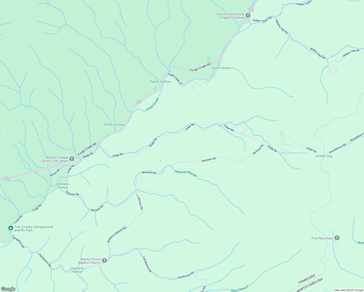 map of restaurants, bars, coffee shops, grocery stores, and more near 1154 Stage Road in Mountain City
