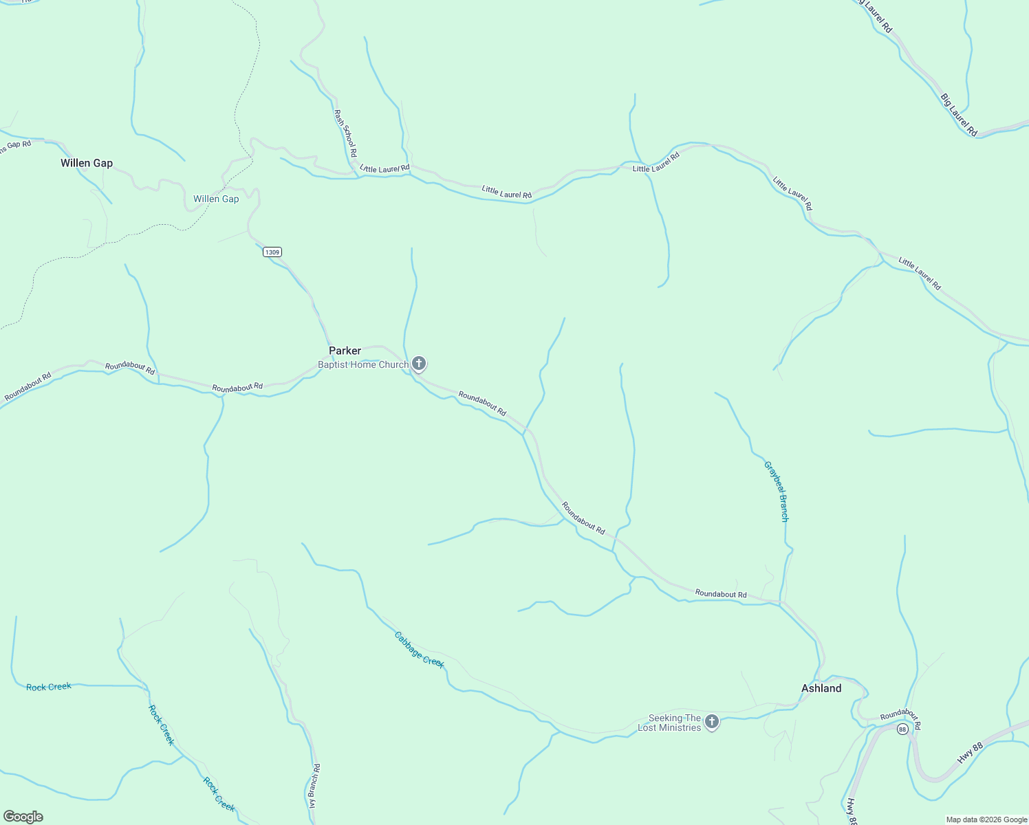 map of restaurants, bars, coffee shops, grocery stores, and more near 2070 Roundabout Road in Creston