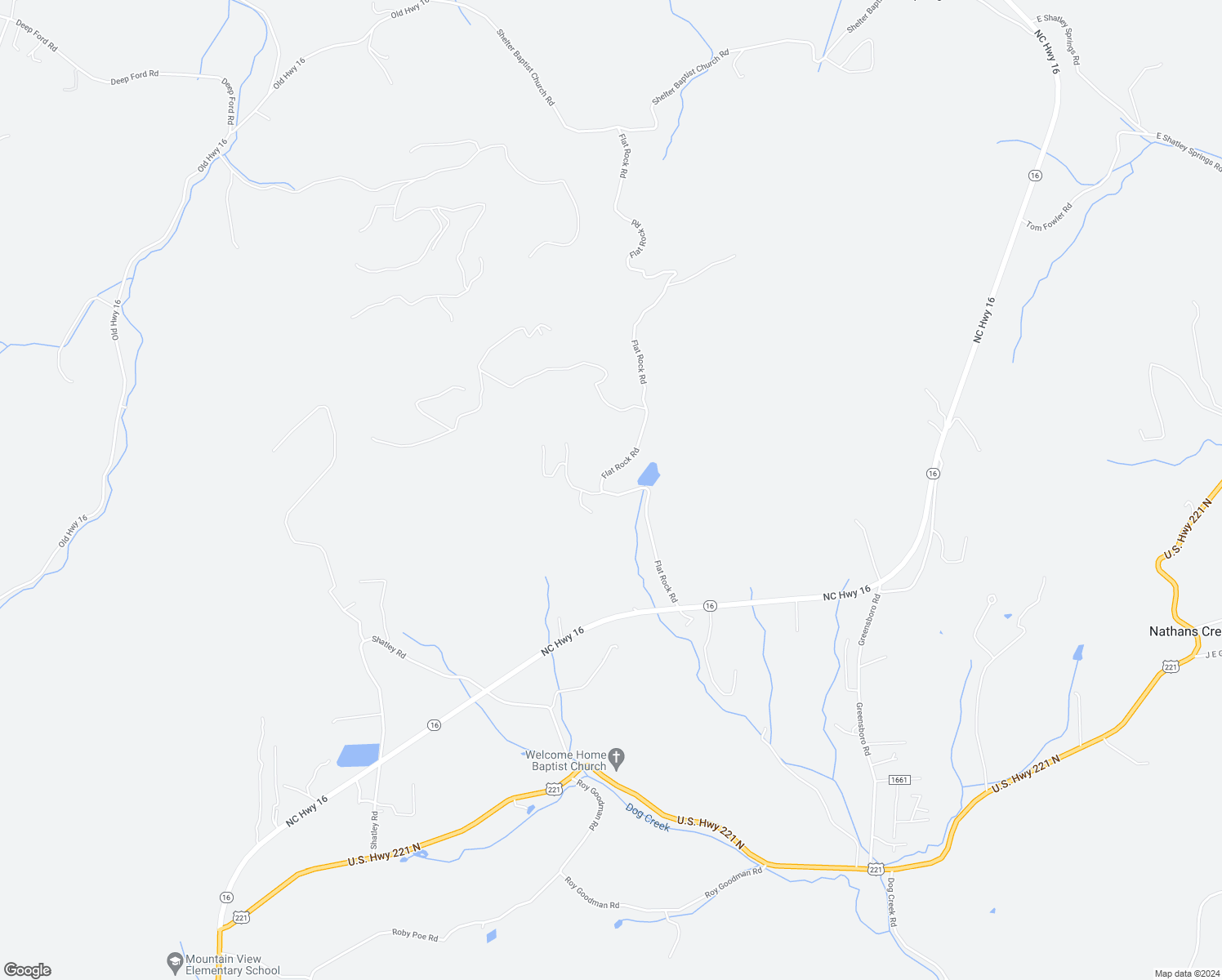 map of restaurants, bars, coffee shops, grocery stores, and more near 638 Flat Rock Road in Crumpler