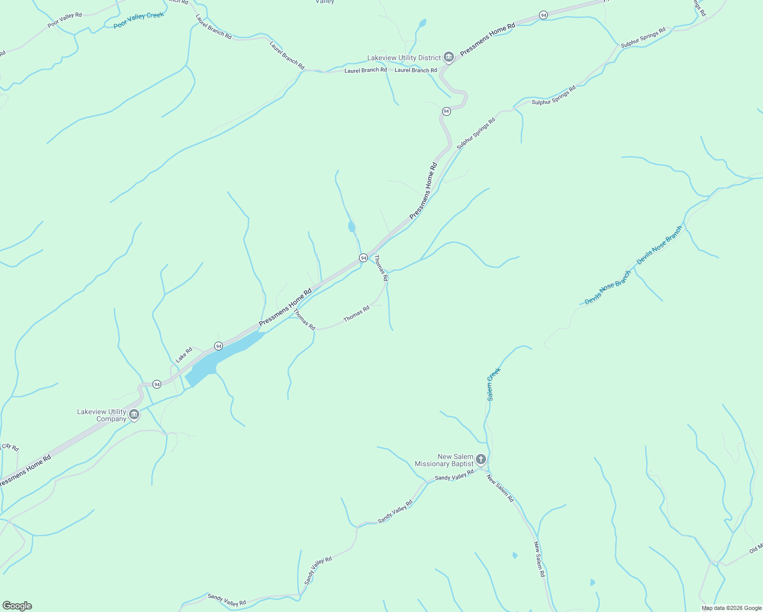 map of restaurants, bars, coffee shops, grocery stores, and more near 204 Thomas Road in Rogersville