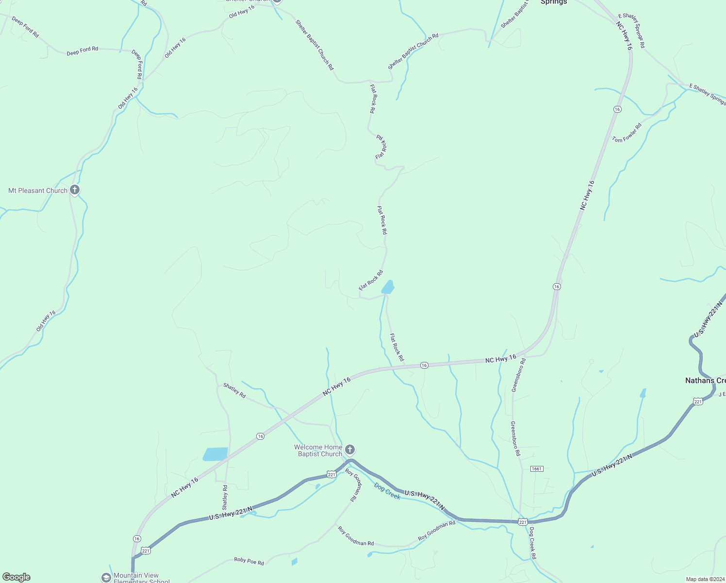 map of restaurants, bars, coffee shops, grocery stores, and more near 698 Flat Rock Road in Crumpler