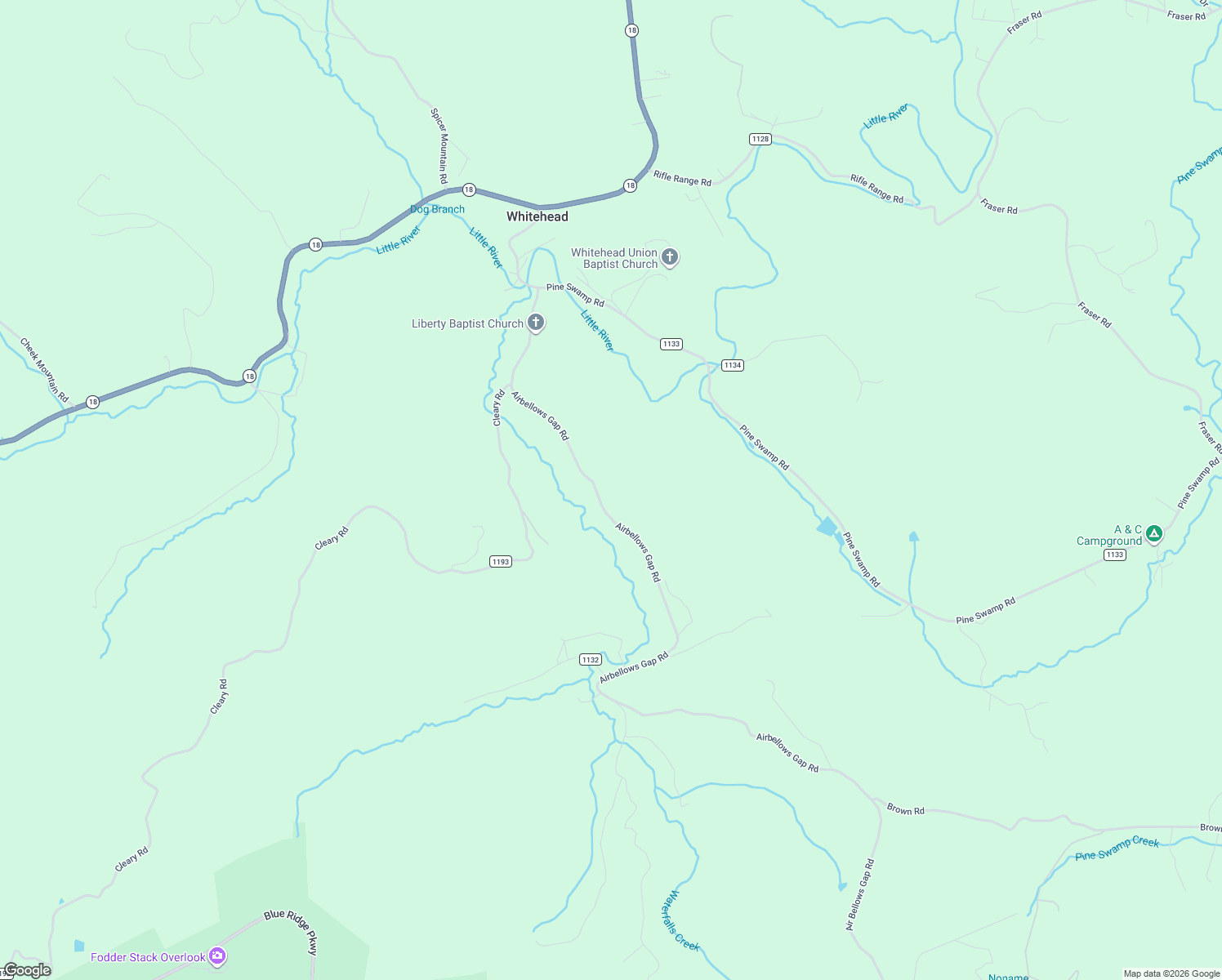 map of restaurants, bars, coffee shops, grocery stores, and more near 623 Airbellows Gap Road in Sparta