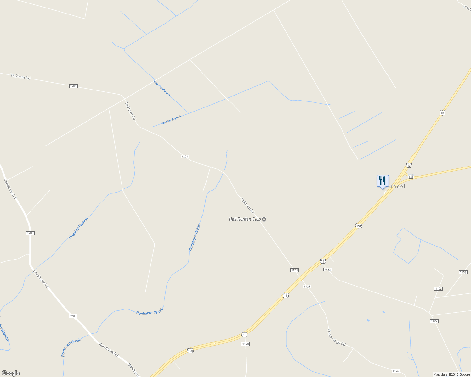 map of restaurants, bars, coffee shops, grocery stores, and more near 70 Tinkham Road in Eure