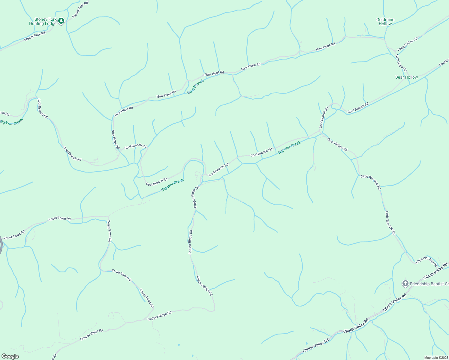 map of restaurants, bars, coffee shops, grocery stores, and more near 286 Willie Road in Treadway