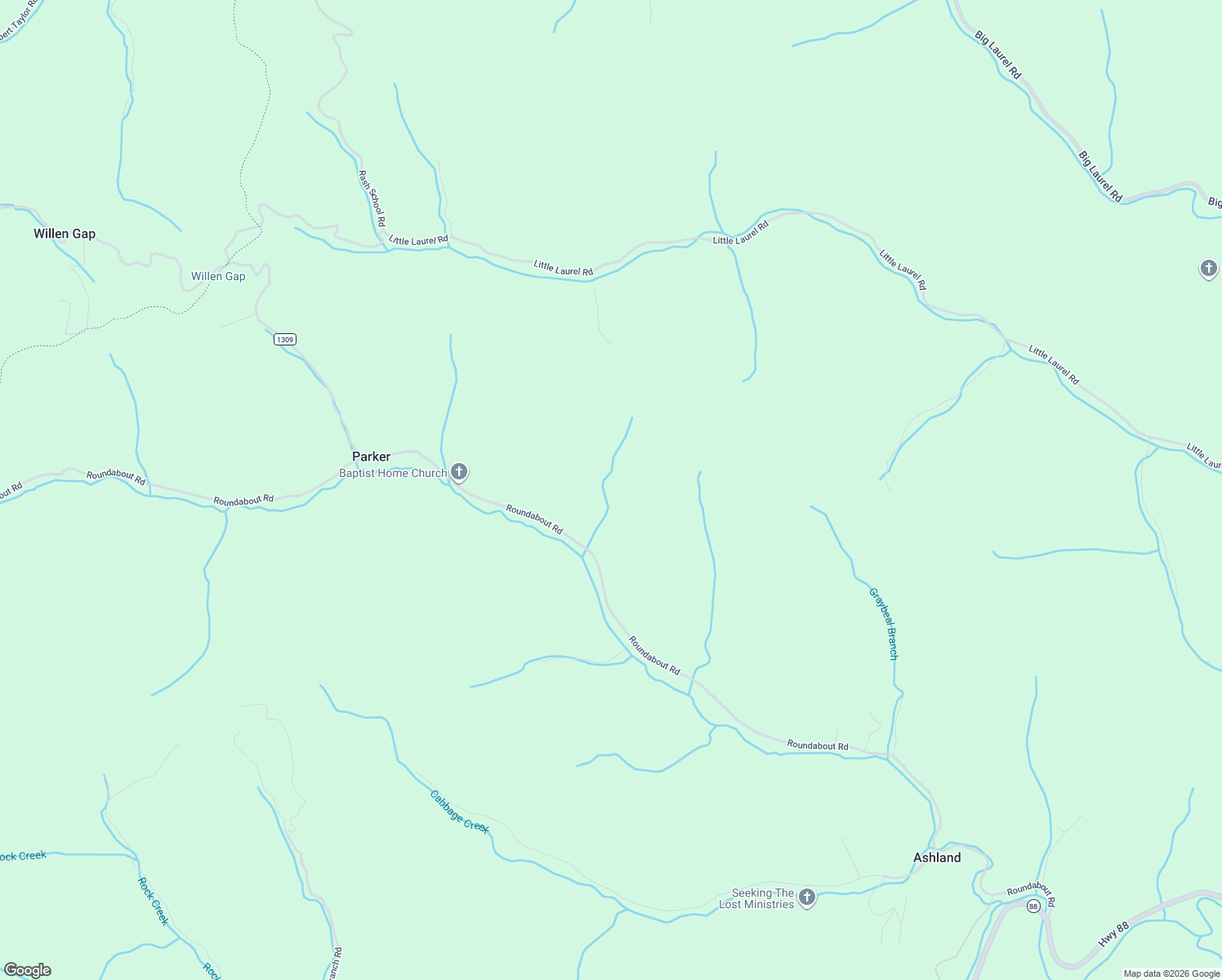 map of restaurants, bars, coffee shops, grocery stores, and more near 2070 Roundabout Road in Creston