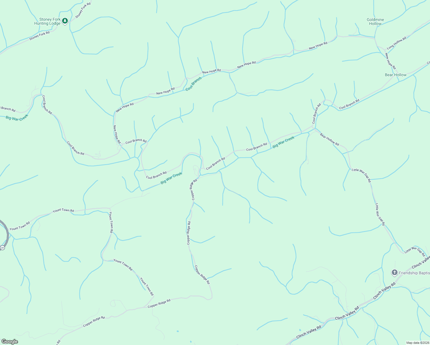 map of restaurants, bars, coffee shops, grocery stores, and more near 299 Willie Road in Thorn Hill