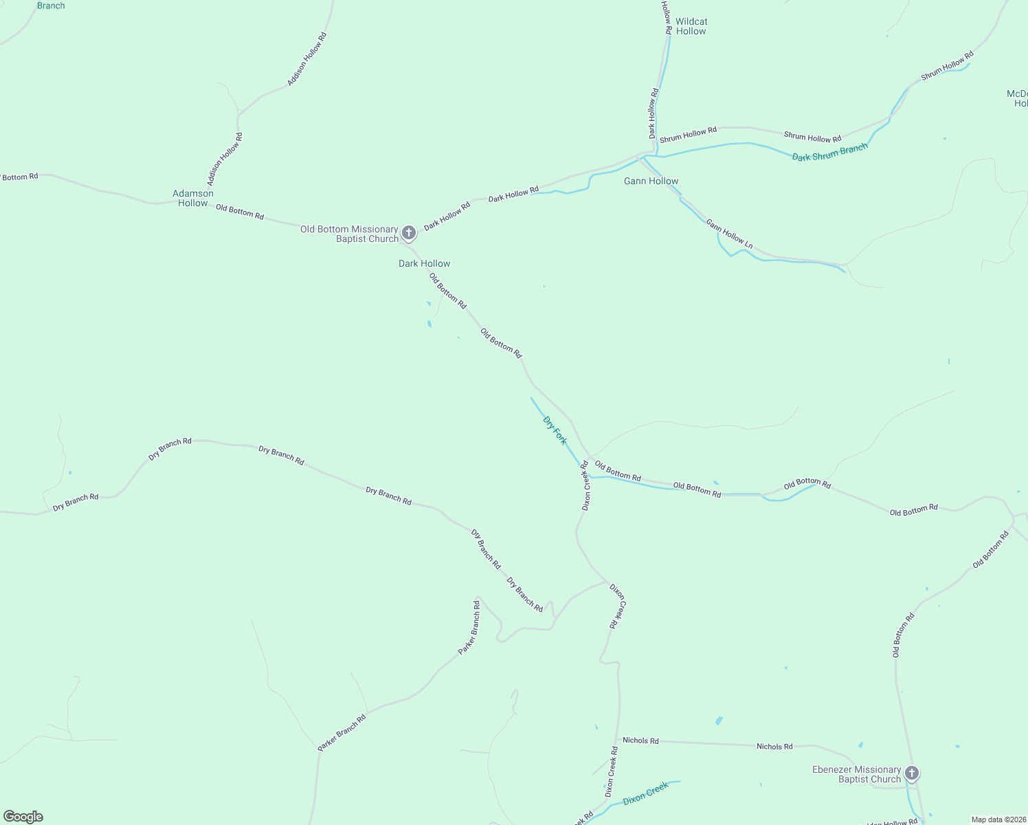 map of restaurants, bars, coffee shops, grocery stores, and more near Old Bottom Road in Lafayette