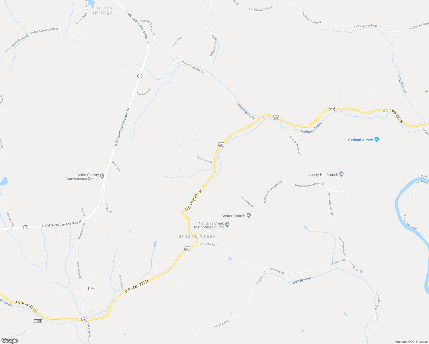 map of restaurants, bars, coffee shops, grocery stores, and more near 6957 U.S. Highway 221 North in Crumpler