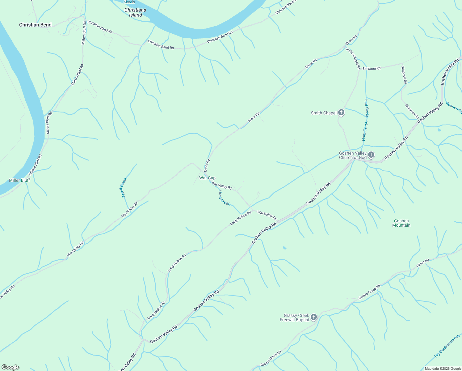 map of restaurants, bars, coffee shops, grocery stores, and more near 408 War Valley Road in Church Hill
