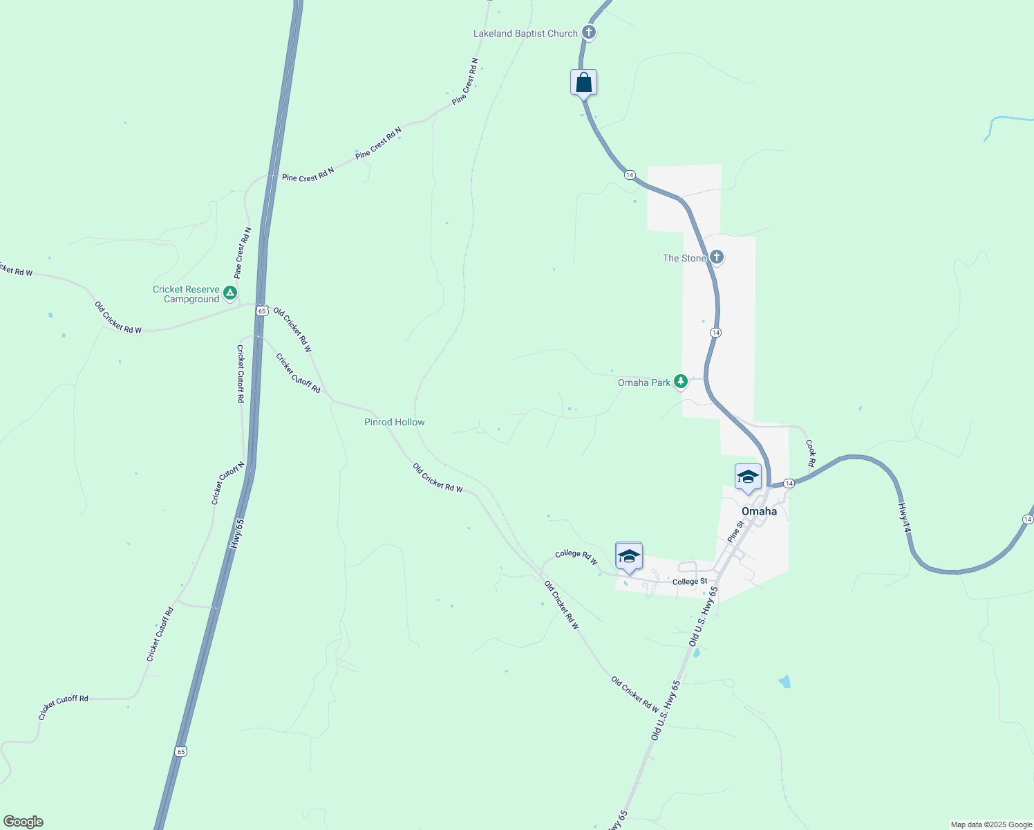 map of restaurants, bars, coffee shops, grocery stores, and more near West Drive in Boone County
