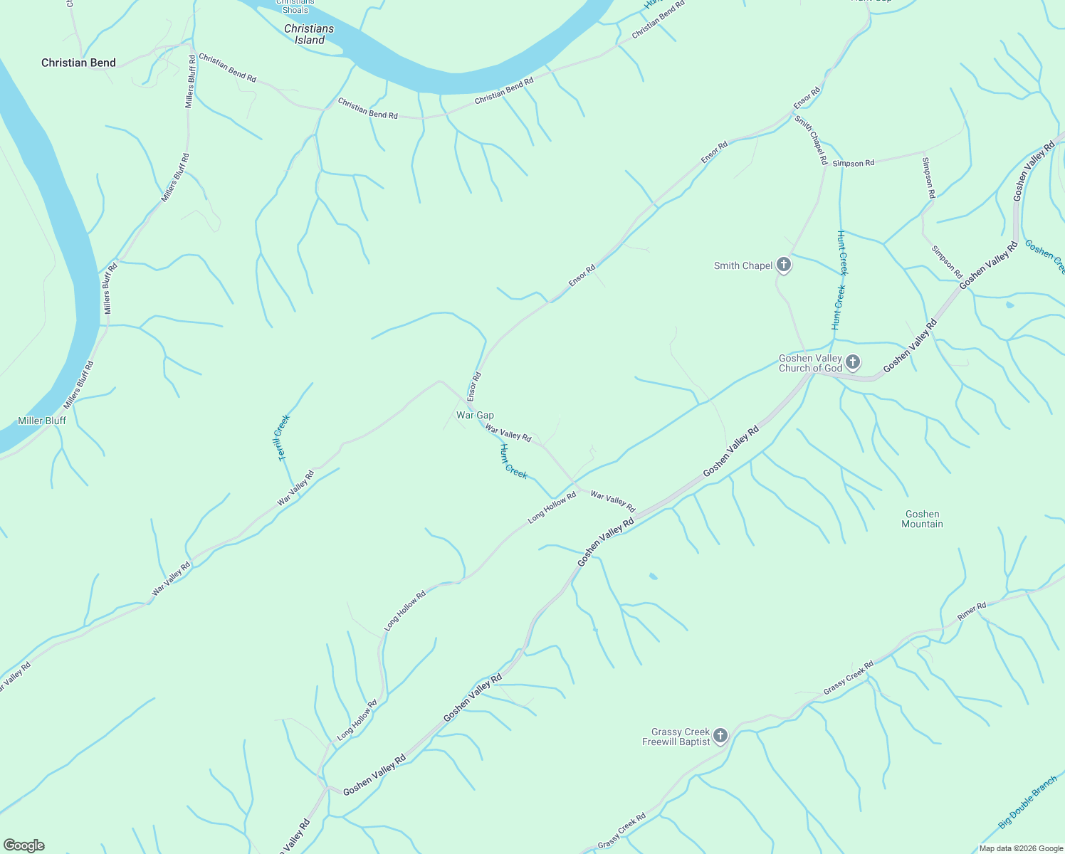 map of restaurants, bars, coffee shops, grocery stores, and more near 408 War Valley Road in Church Hill
