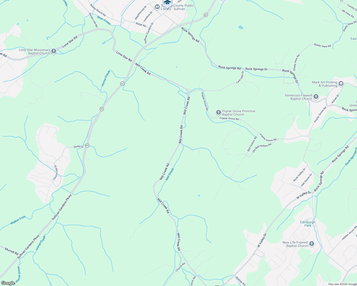 map of restaurants, bars, coffee shops, grocery stores, and more near 230 Lane Rd in Kingsport