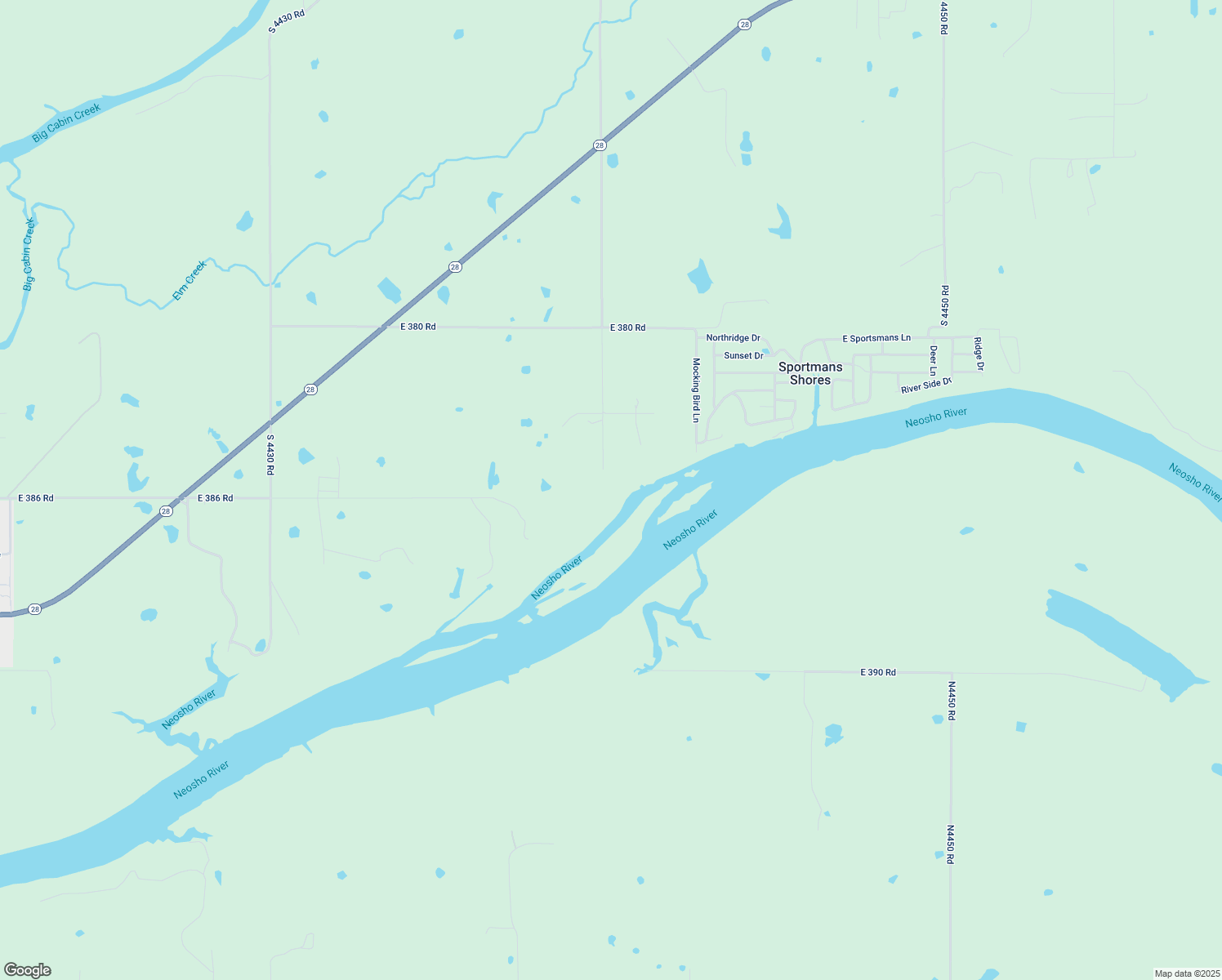 map of restaurants, bars, coffee shops, grocery stores, and more near 38442 South 4440 Road in Vinita
