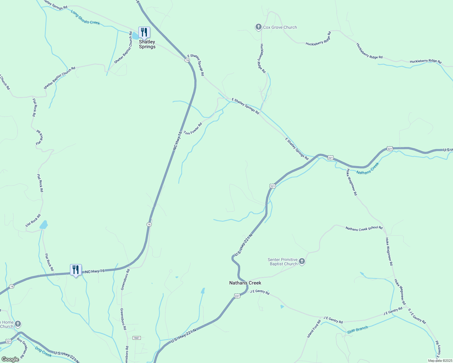 map of restaurants, bars, coffee shops, grocery stores, and more near 496 Quail Hollow Road in Jefferson