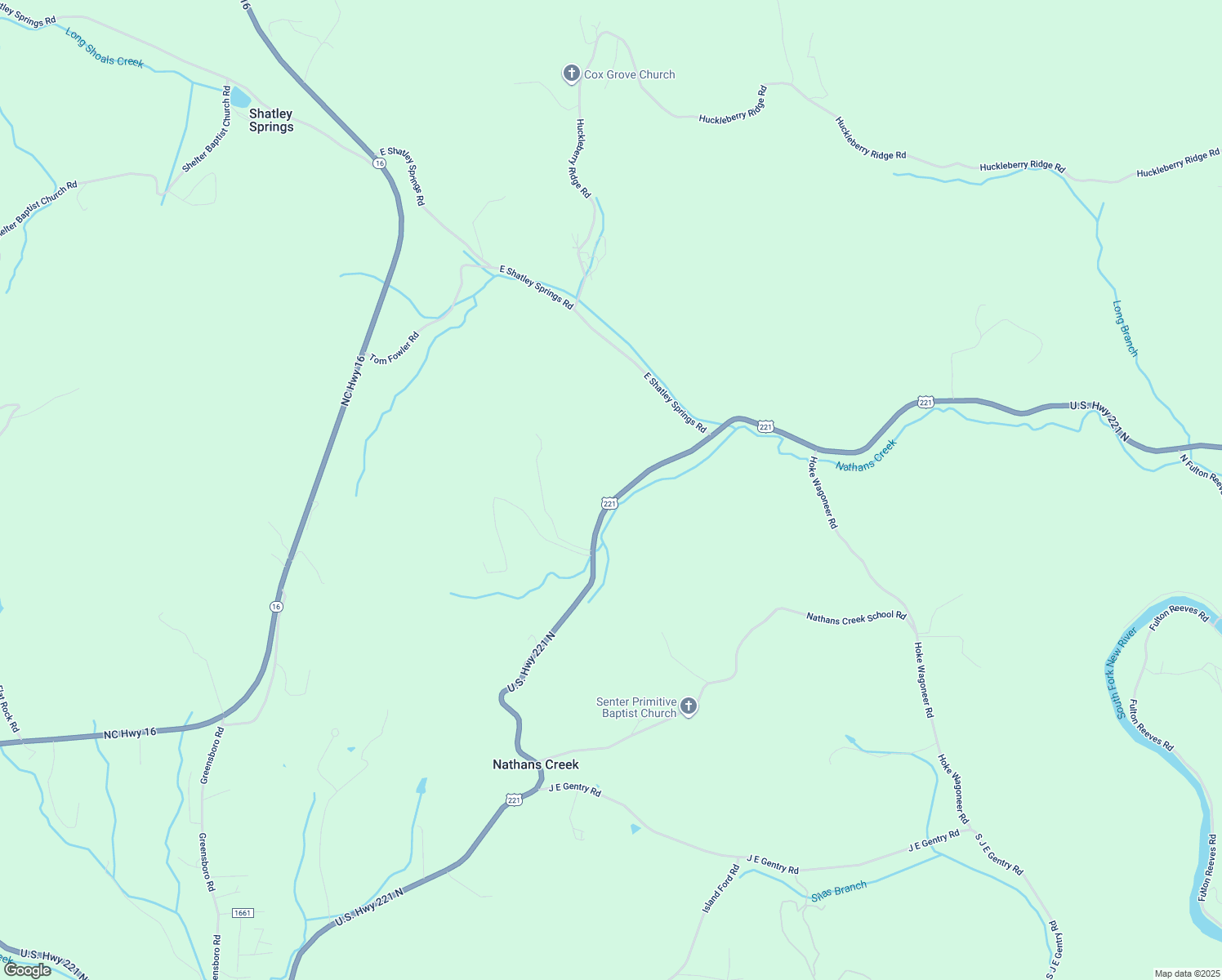 map of restaurants, bars, coffee shops, grocery stores, and more near 7277 U.S. Highway 221 North in Crumpler