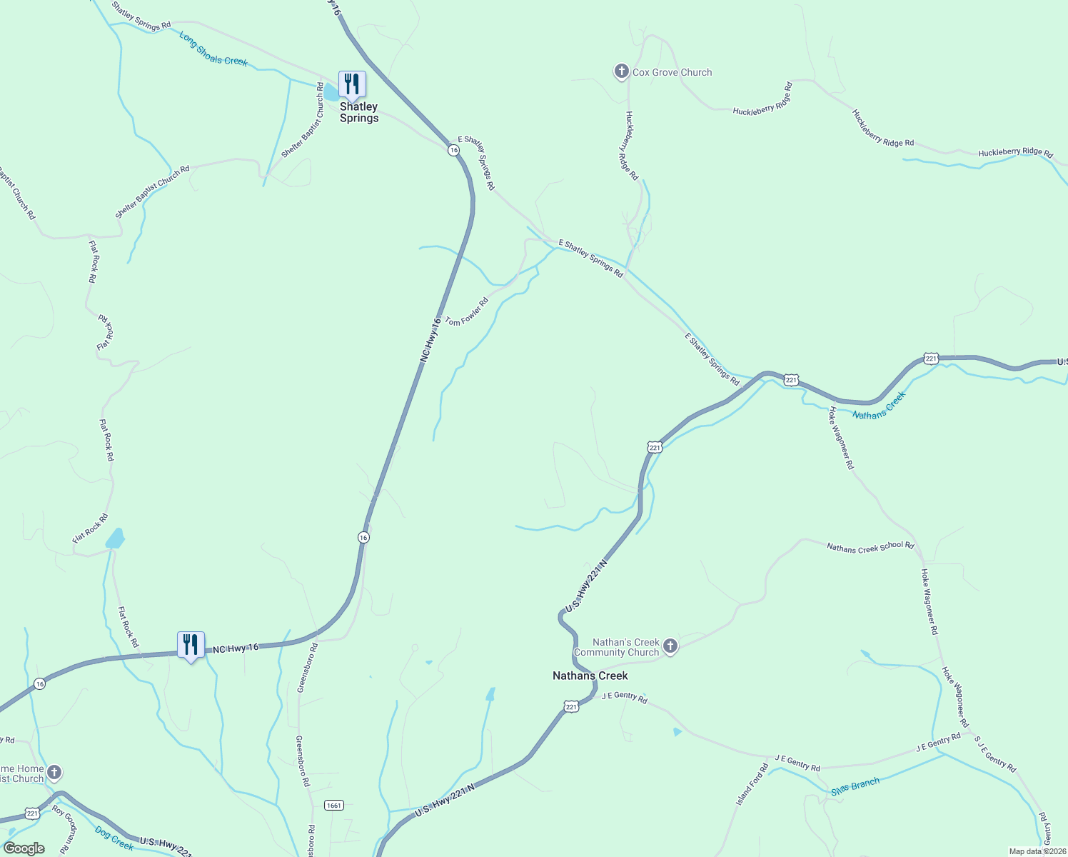 map of restaurants, bars, coffee shops, grocery stores, and more near 496 Quail Hollow Road in Jefferson