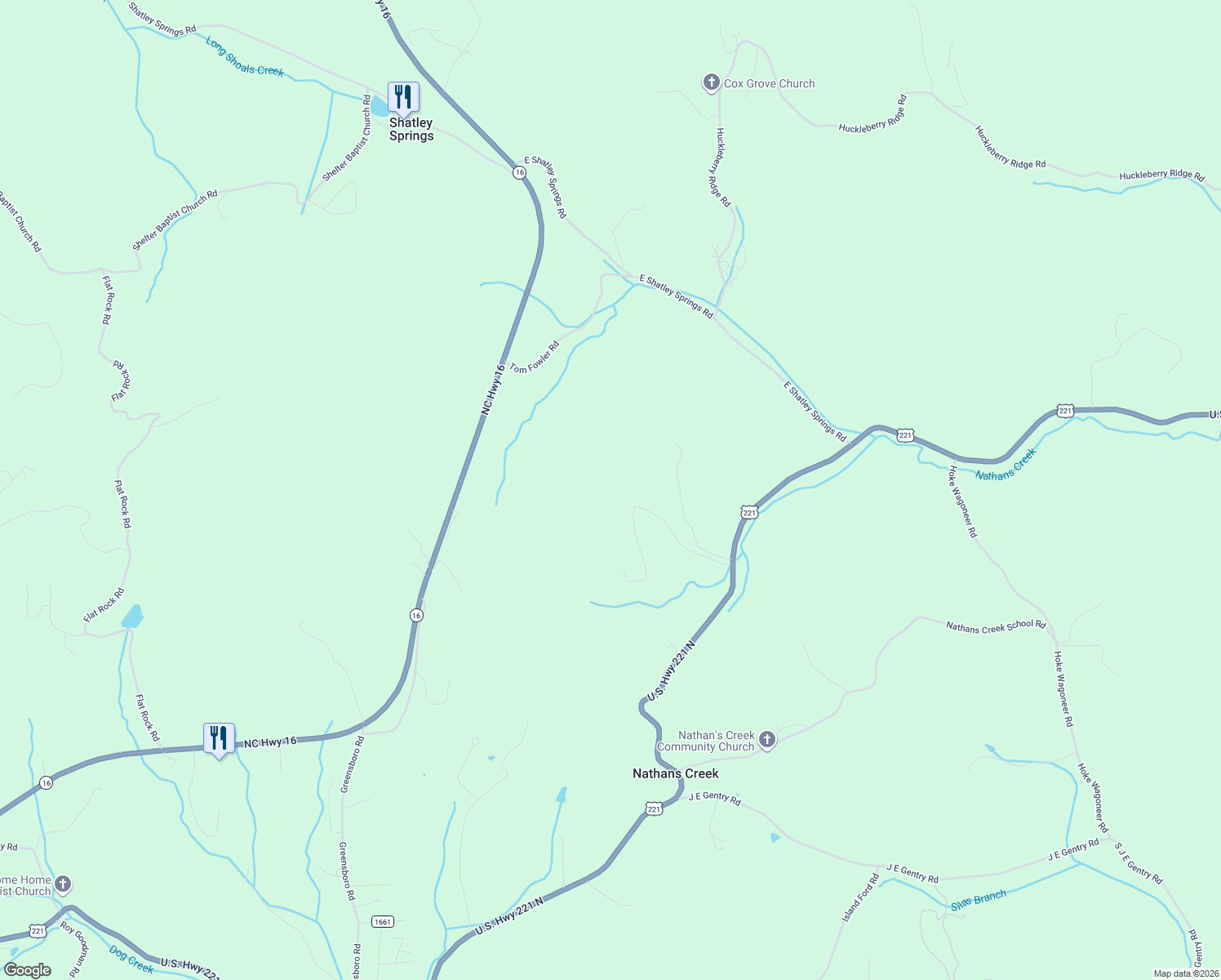 map of restaurants, bars, coffee shops, grocery stores, and more near 496 Quail Hollow Road in Jefferson