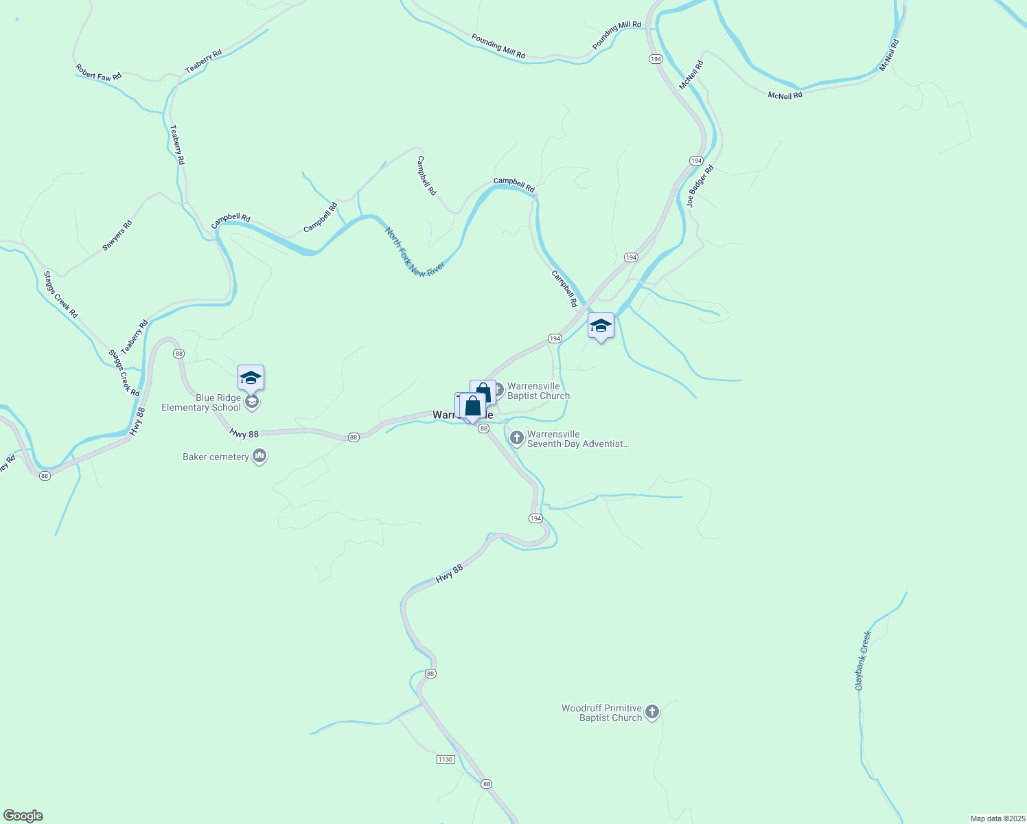 map of restaurants, bars, coffee shops, grocery stores, and more near Northwest School Road in Warrensville