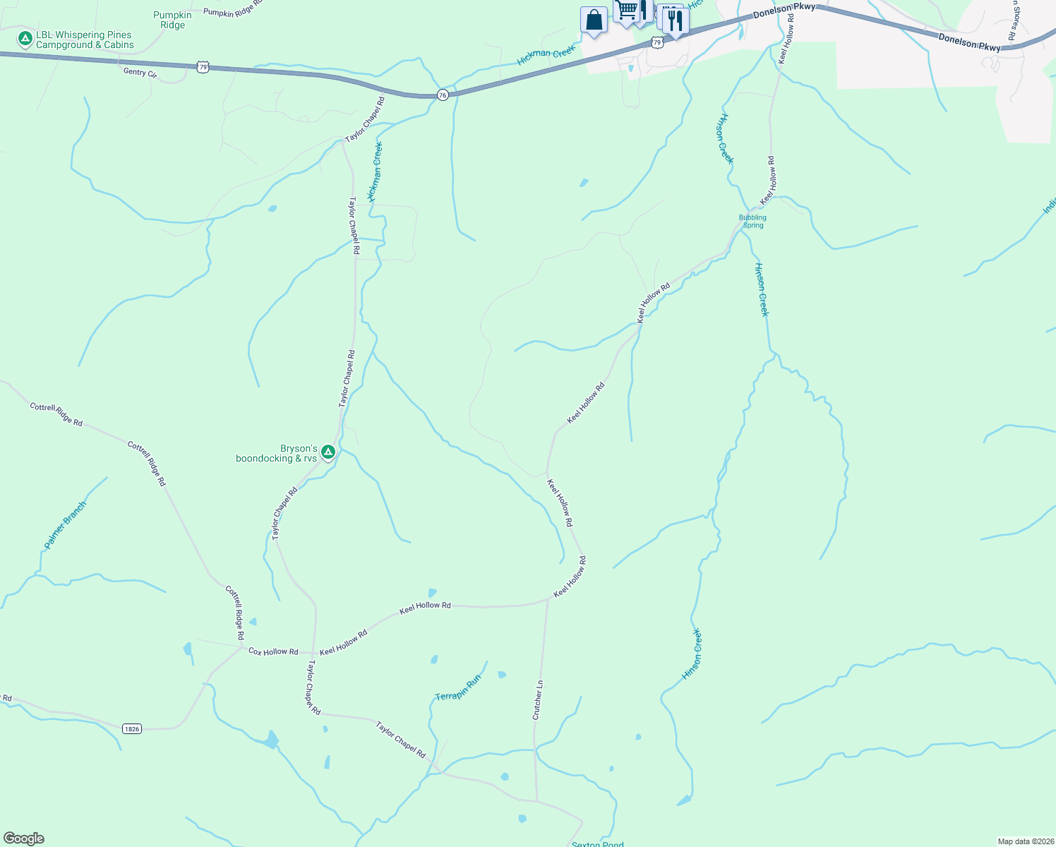 map of restaurants, bars, coffee shops, grocery stores, and more near 738 Keel Hollow Road in Dover