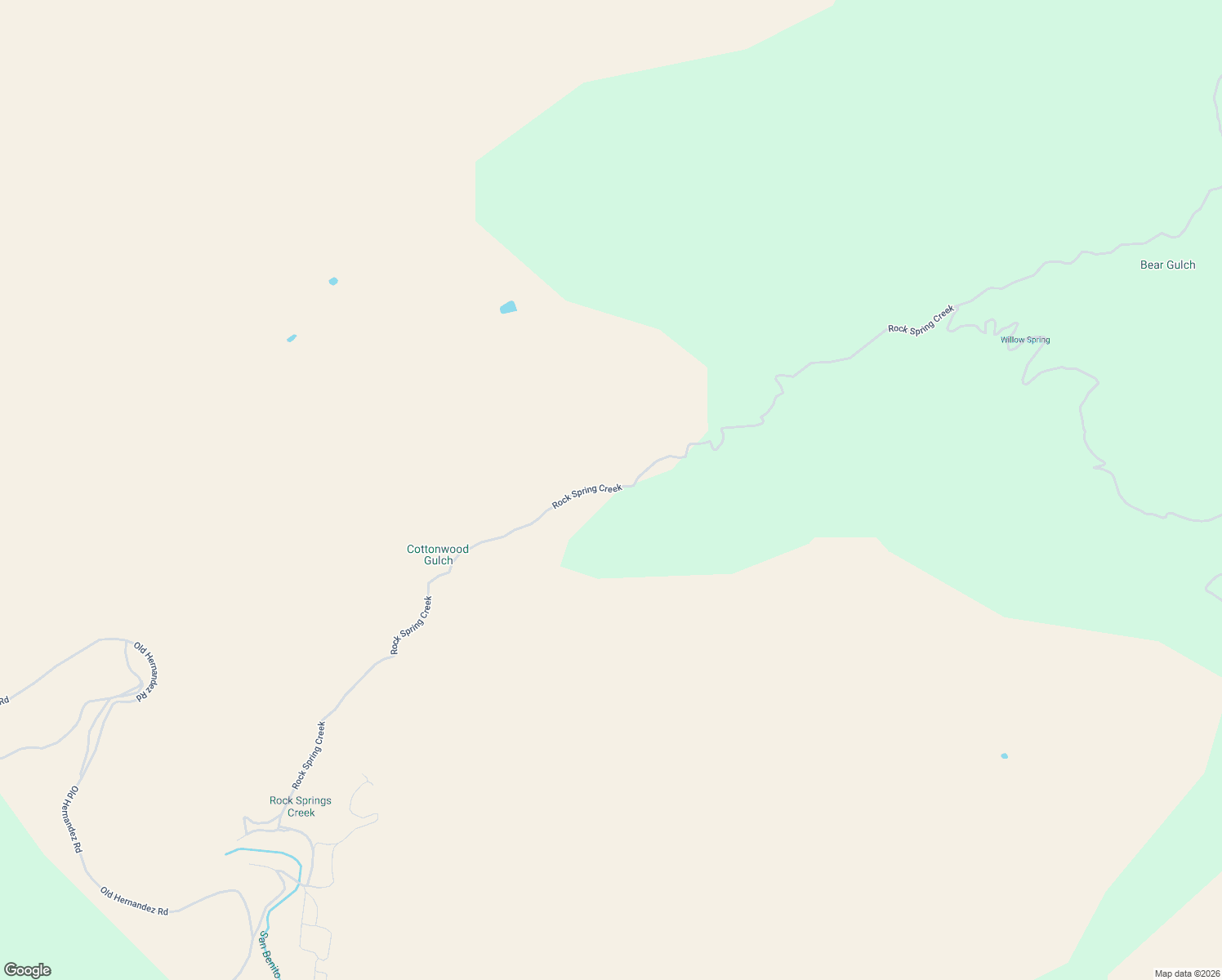 map of restaurants, bars, coffee shops, grocery stores, and more near Rock Spring Creek in San Benito County