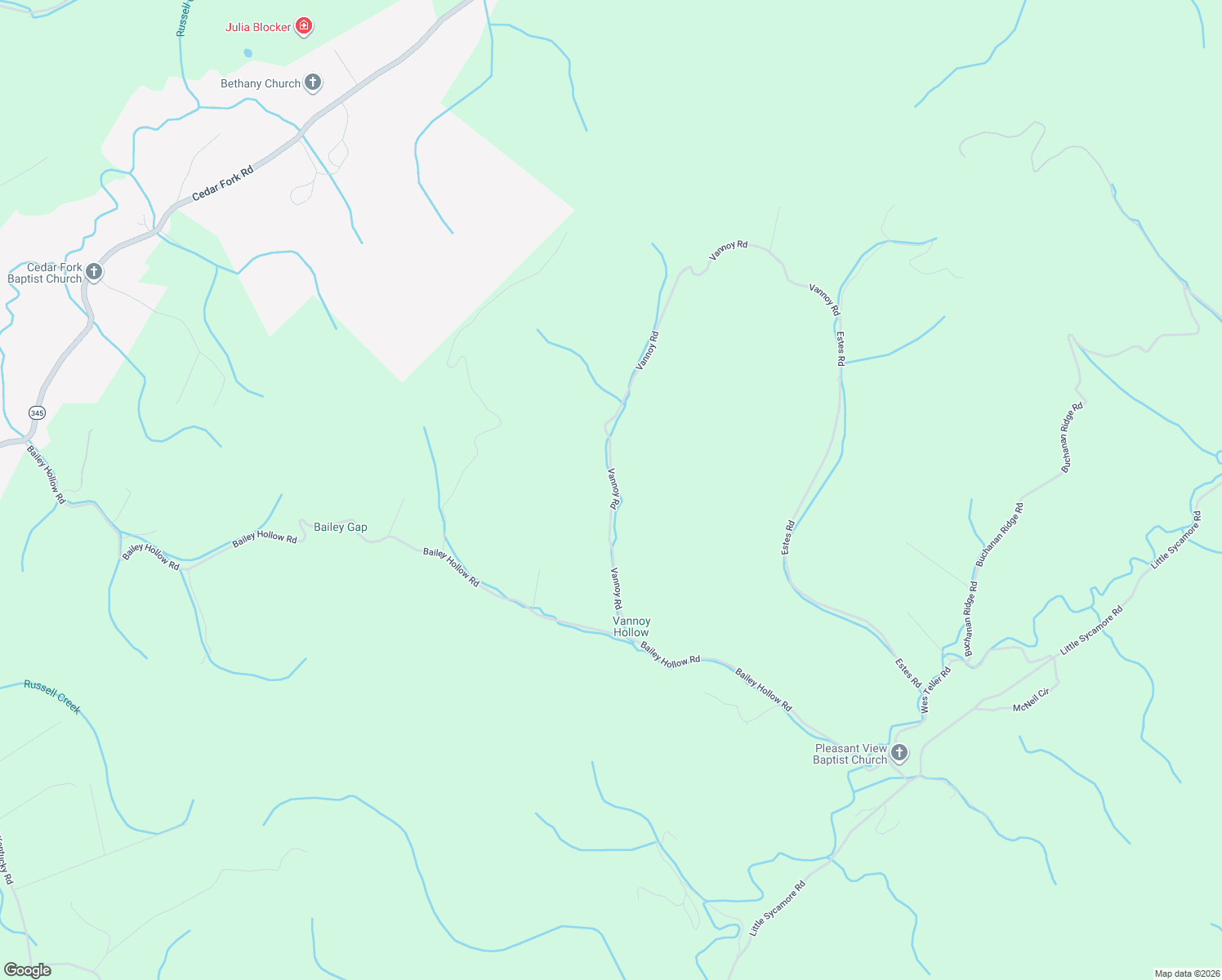 map of restaurants, bars, coffee shops, grocery stores, and more near 314 Vannoy Road in Tazewell