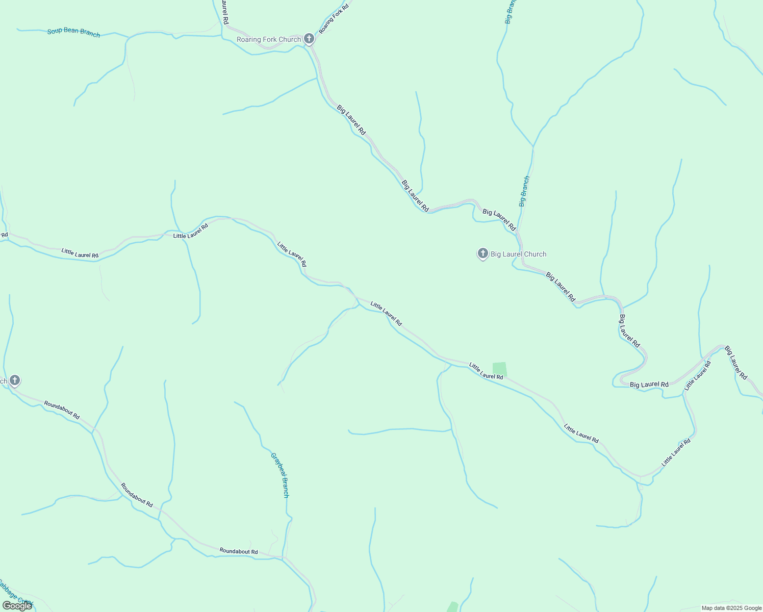 map of restaurants, bars, coffee shops, grocery stores, and more near 2341 Little Laurel Road in Creston