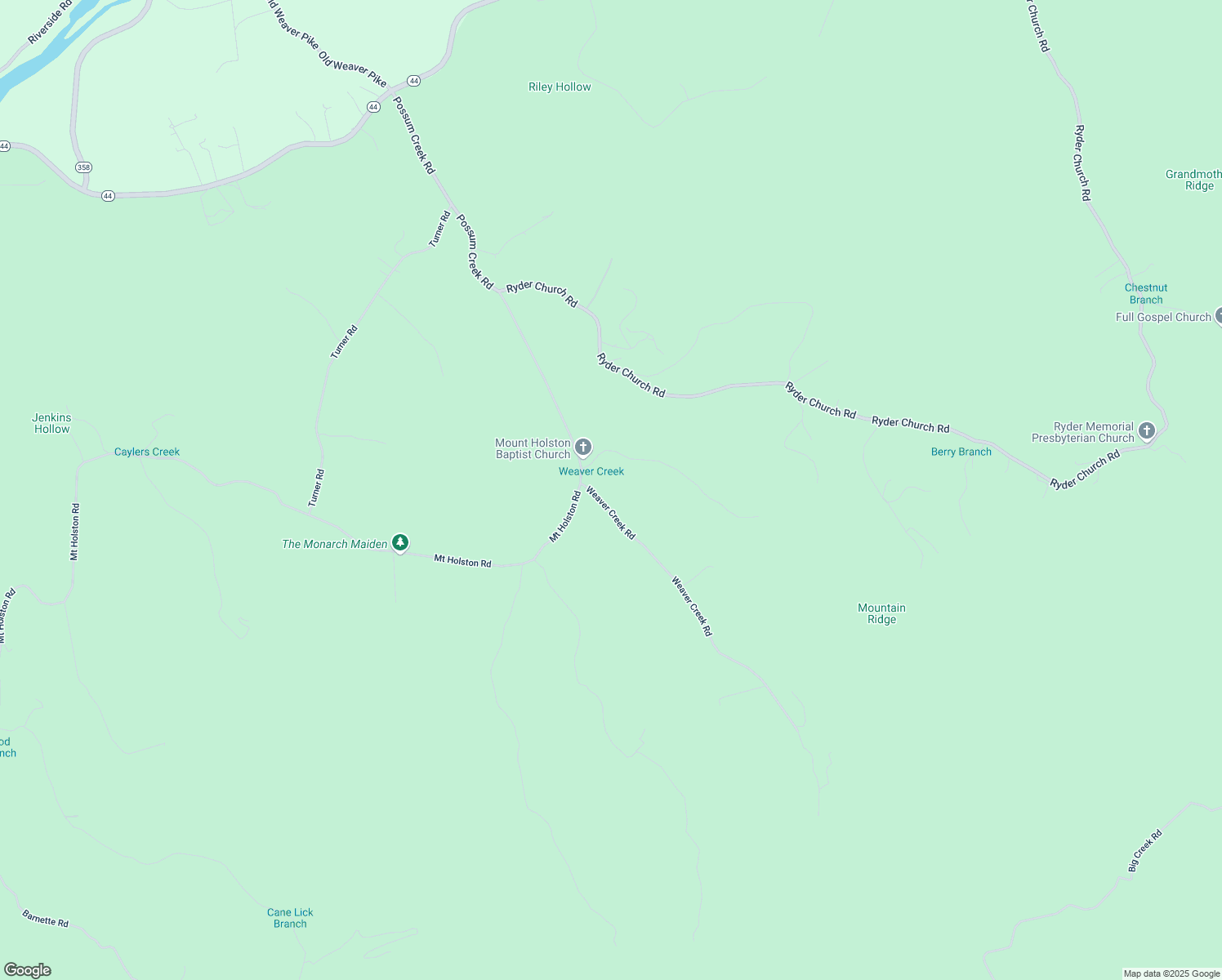 map of restaurants, bars, coffee shops, grocery stores, and more near 301-349 Weaver Creek Road in Bluff City