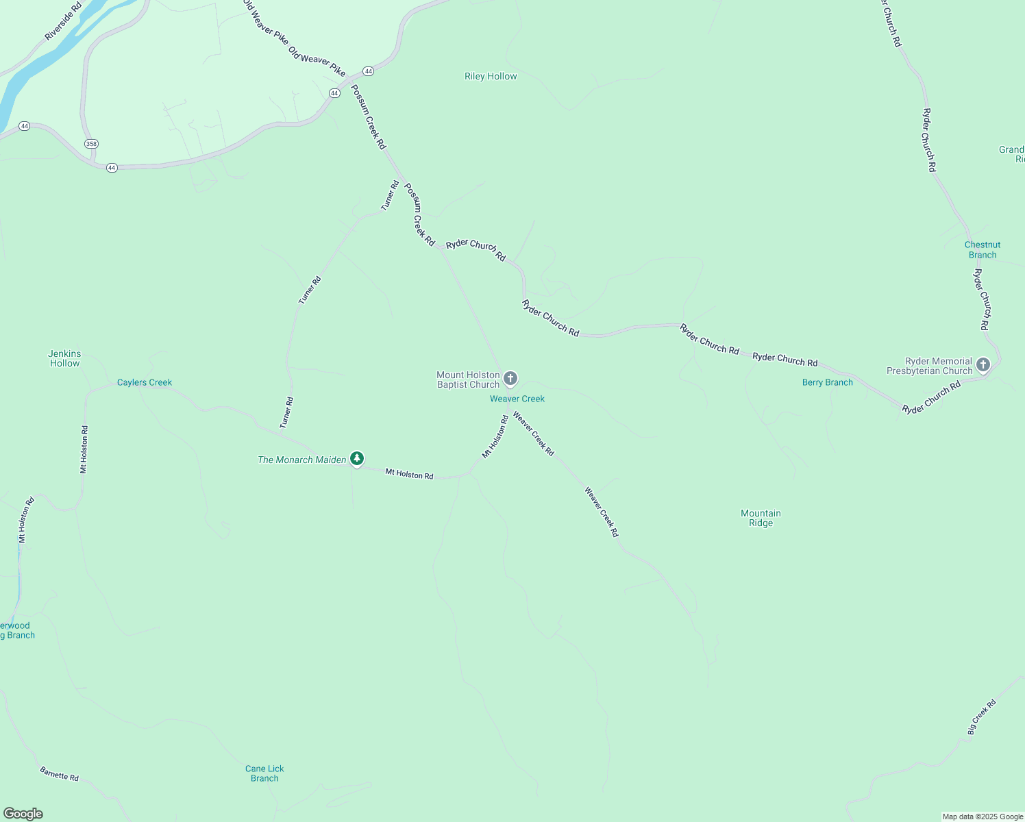 map of restaurants, bars, coffee shops, grocery stores, and more near 301 Weaver Creek Road in Bluff City