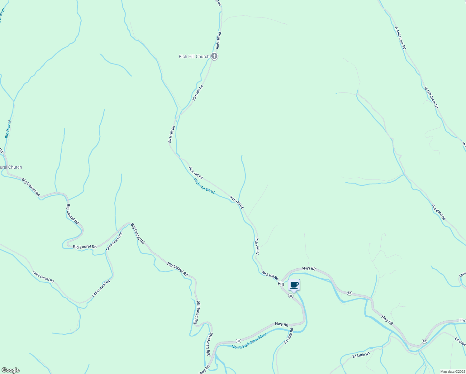 map of restaurants, bars, coffee shops, grocery stores, and more near 942 Rich Hill Road in Creston