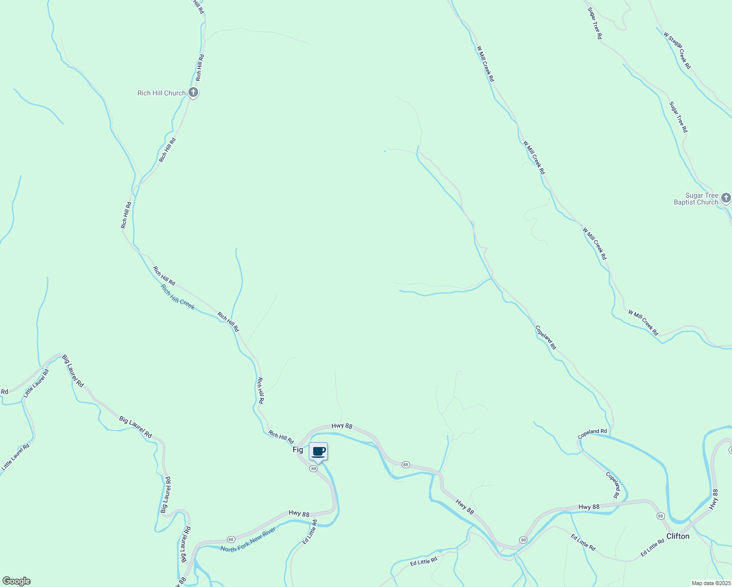 map of restaurants, bars, coffee shops, grocery stores, and more near Dale Sapp Road in Ashe County