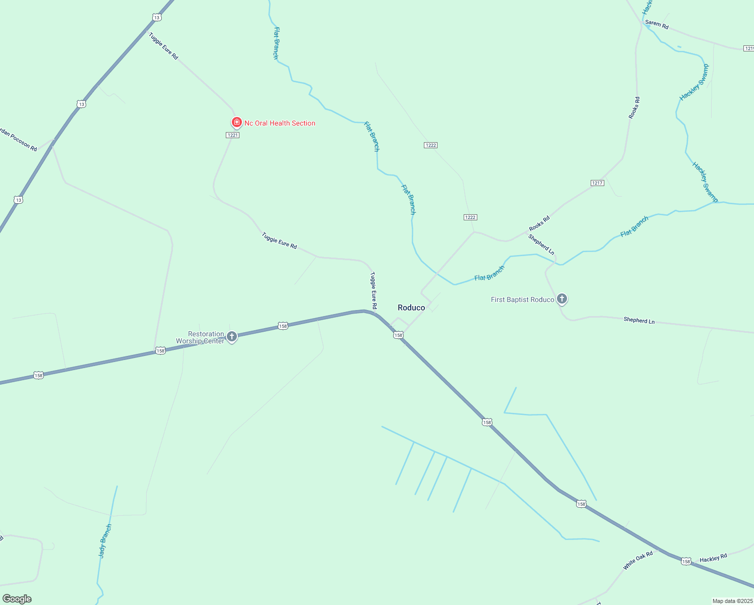map of restaurants, bars, coffee shops, grocery stores, and more near 6 Tuggie Eure Road in Eure
