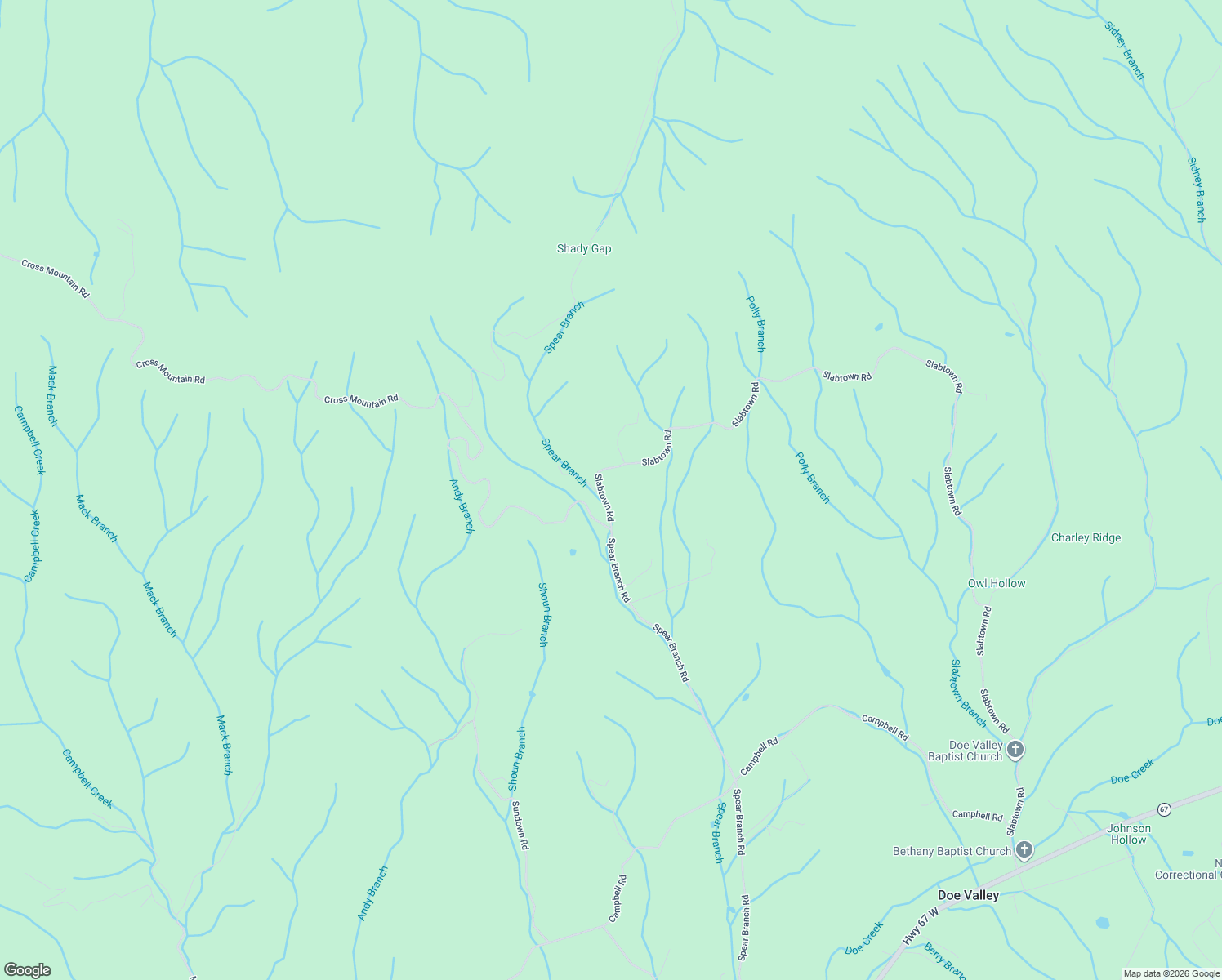 map of restaurants, bars, coffee shops, grocery stores, and more near 3072 Slabtown Road in Mountain City
