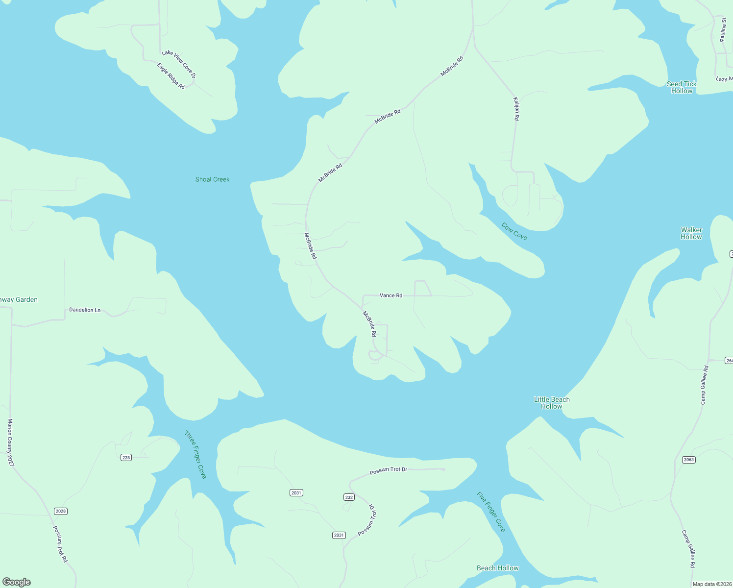 map of restaurants, bars, coffee shops, grocery stores, and more near Vance Road in Yellville