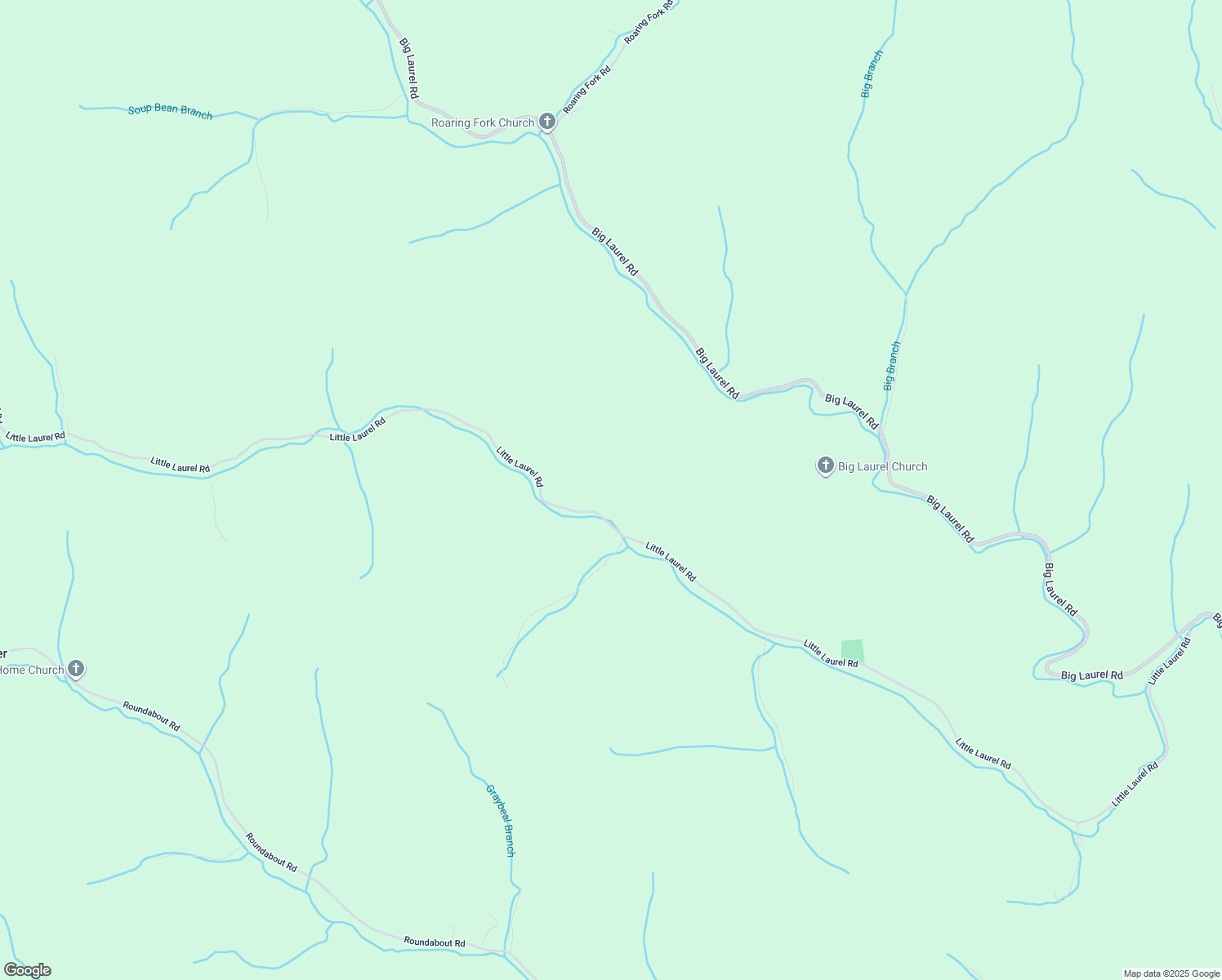 map of restaurants, bars, coffee shops, grocery stores, and more near 2558 Little Laurel Road in Creston