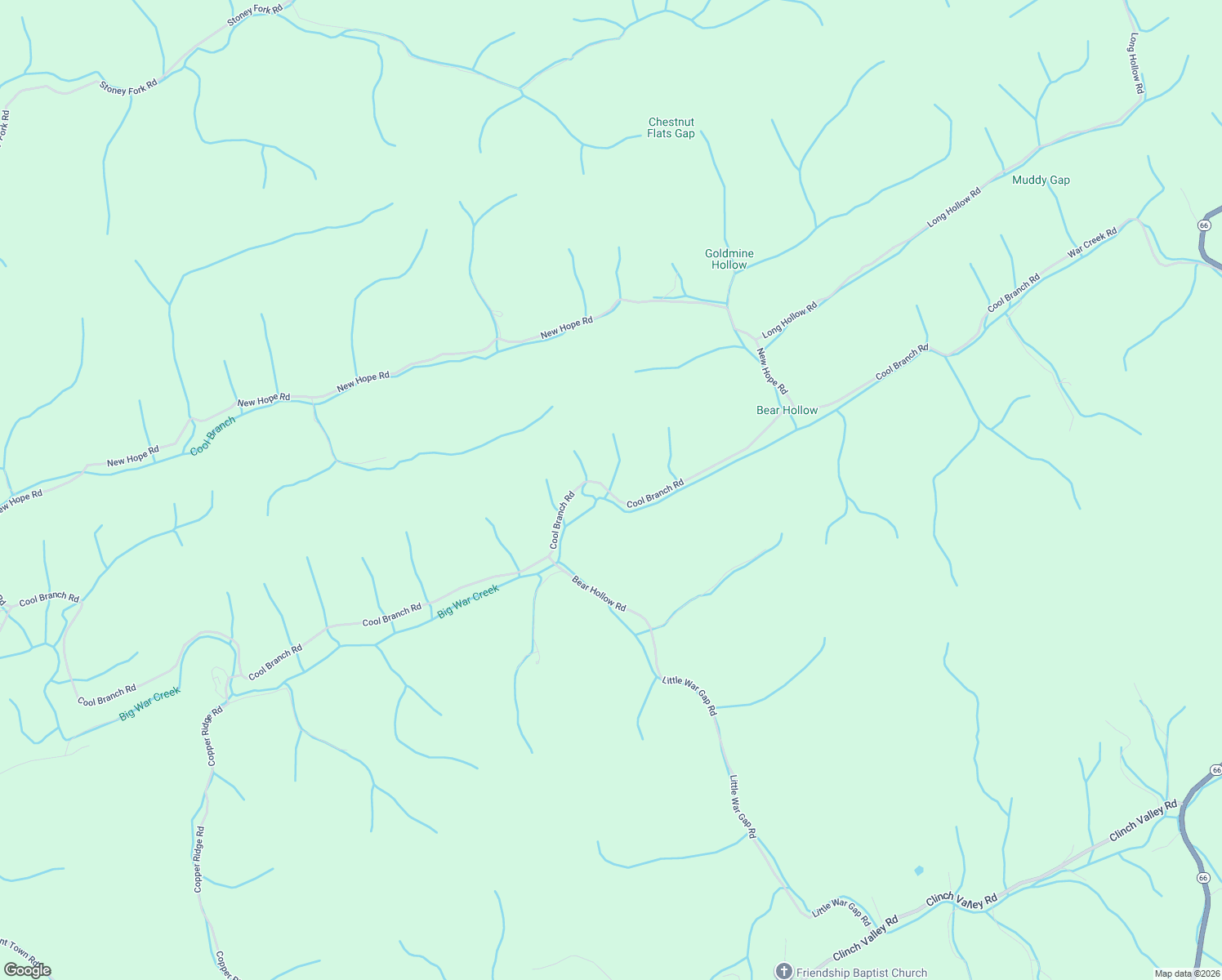 map of restaurants, bars, coffee shops, grocery stores, and more near 4545 Cool Branch Road in Treadway