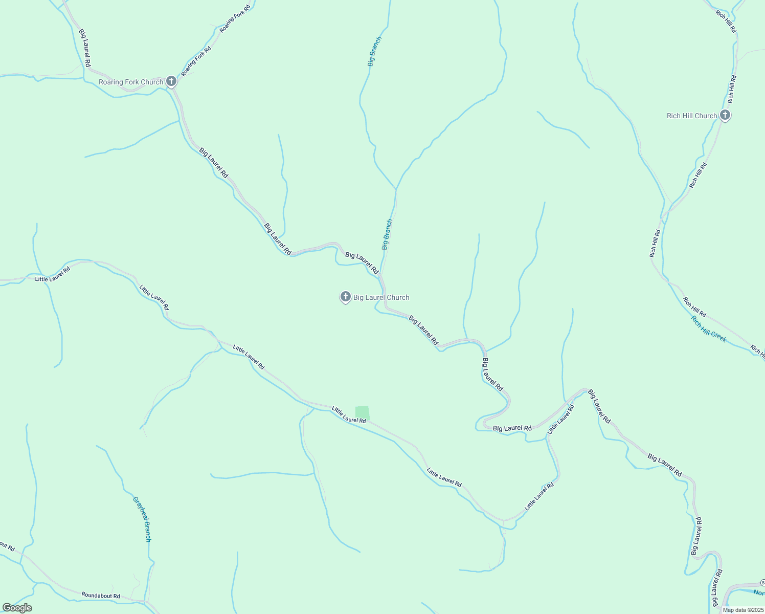 map of restaurants, bars, coffee shops, grocery stores, and more near 3103 Big Laurel Road in Creston