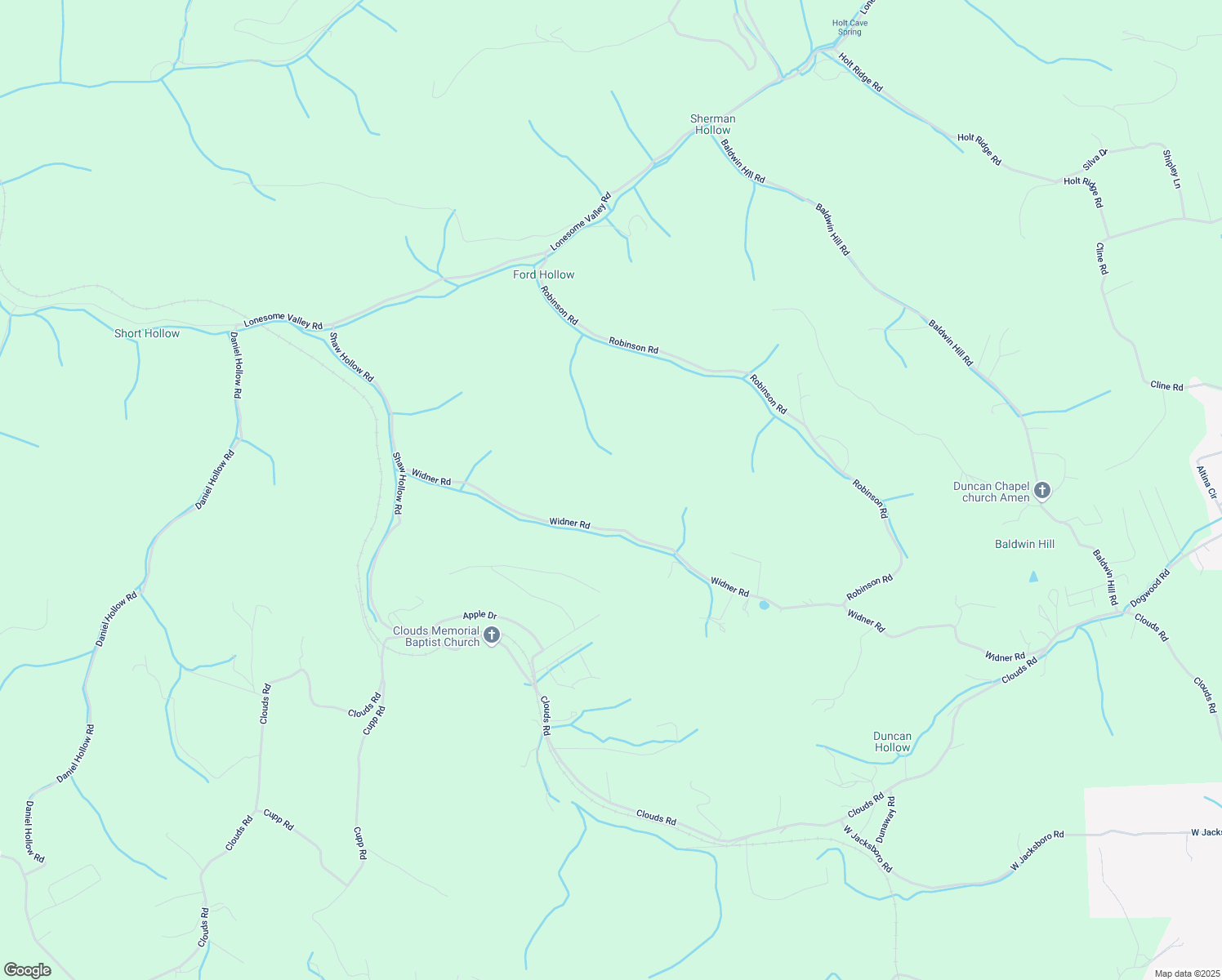 map of restaurants, bars, coffee shops, grocery stores, and more near 724 Widner Road in New Tazewell