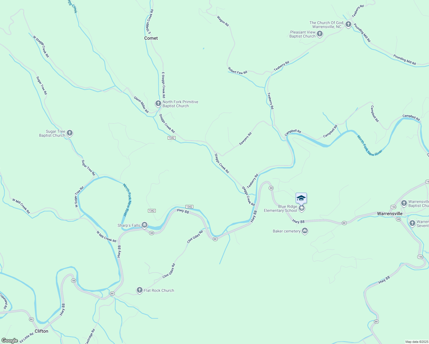 map of restaurants, bars, coffee shops, grocery stores, and more near 505 Staggs Creek Road in Warrensville