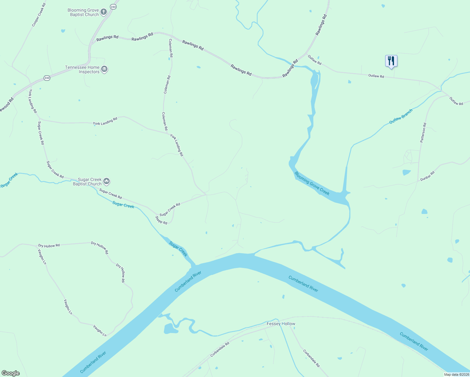 map of restaurants, bars, coffee shops, grocery stores, and more near 4557 York Landing Road in Woodlawn