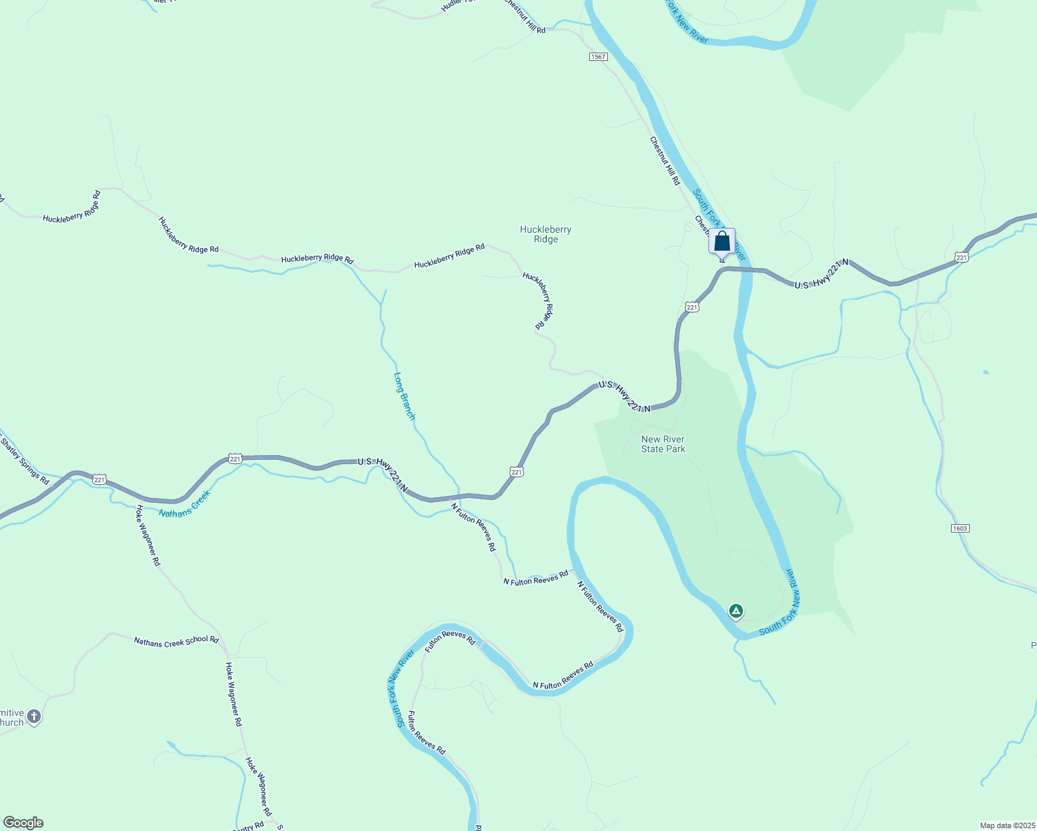 map of restaurants, bars, coffee shops, grocery stores, and more near 9583 U.S. Highway 221 North in Crumpler