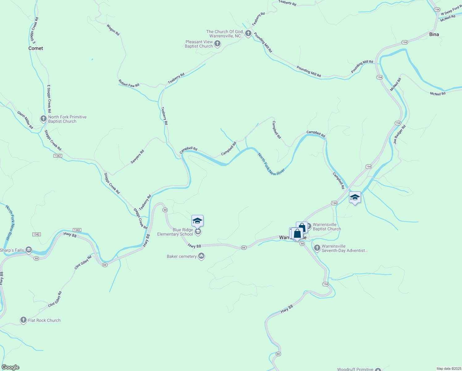 map of restaurants, bars, coffee shops, grocery stores, and more near 260 Shoales Drive in Warrensville