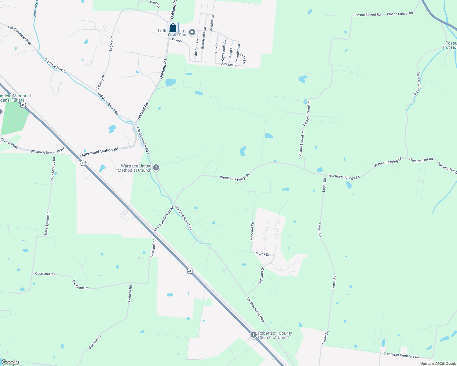 map of restaurants, bars, coffee shops, grocery stores, and more near 3215 Worsham Springs Rd in Greenbrier