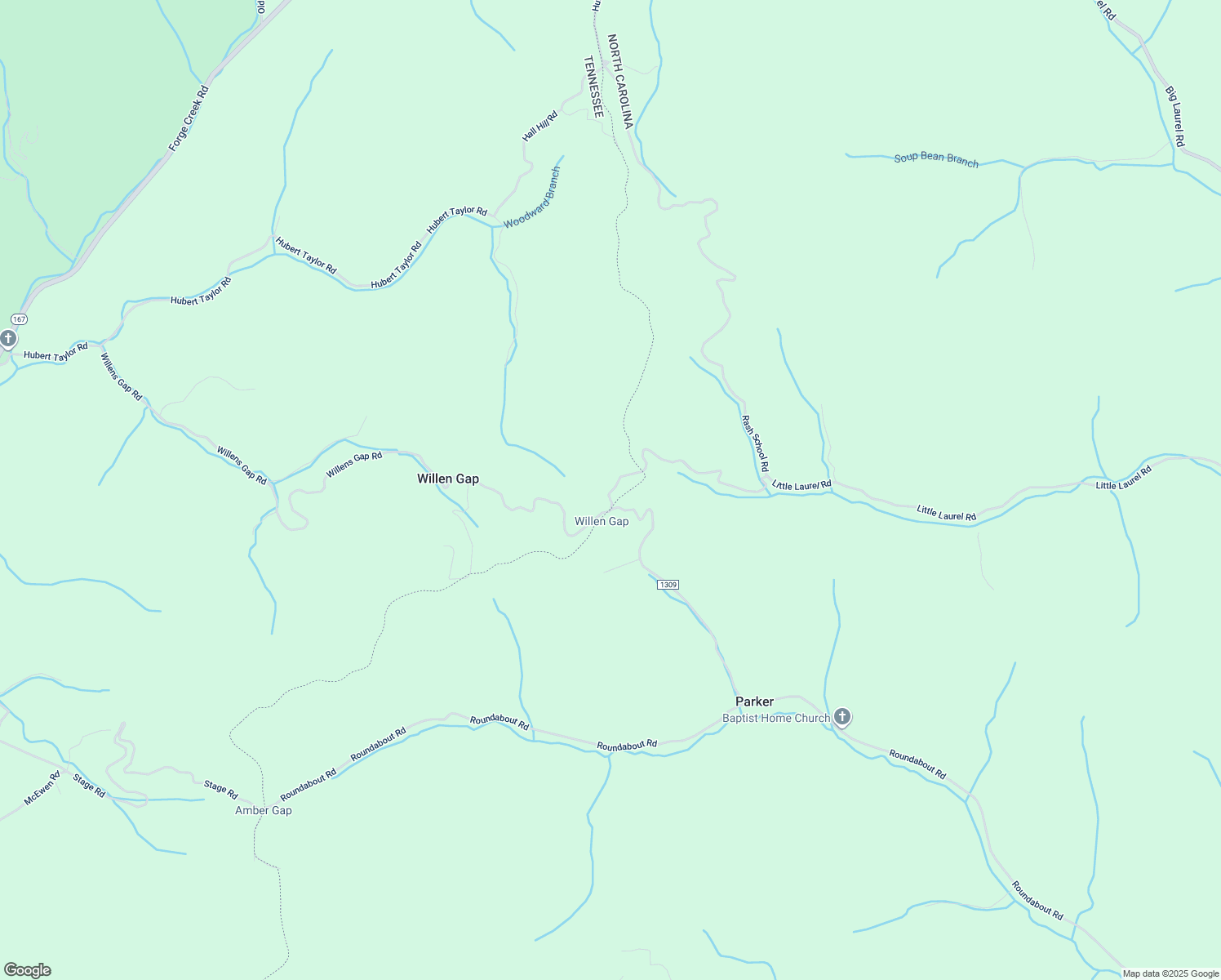 map of restaurants, bars, coffee shops, grocery stores, and more near 2341 Little Laurel Road in Creston