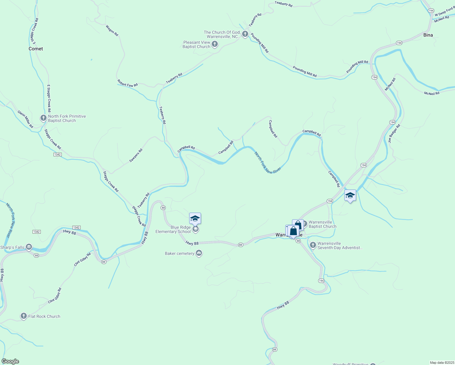 map of restaurants, bars, coffee shops, grocery stores, and more near 260 Shoales Drive in Warrensville