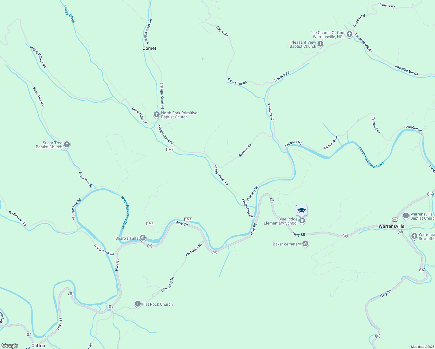 map of restaurants, bars, coffee shops, grocery stores, and more near 505 Staggs Creek Road in Warrensville