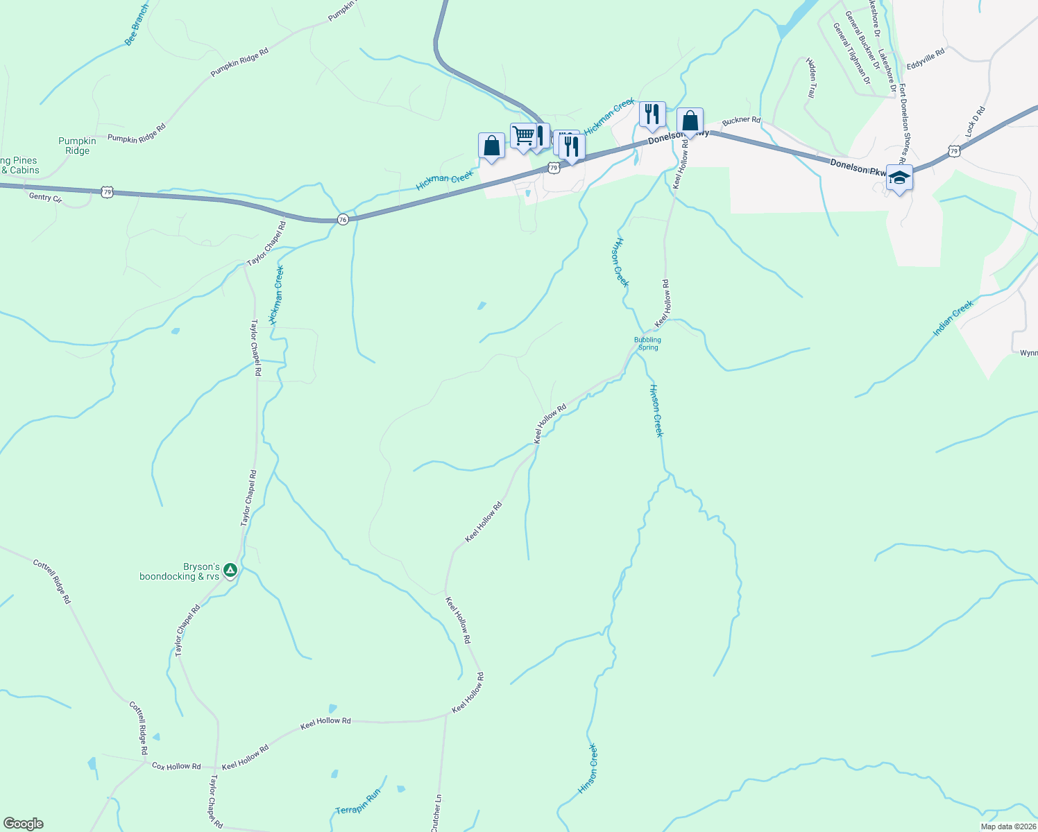 map of restaurants, bars, coffee shops, grocery stores, and more near 372 Keel Hollow Road in Dover