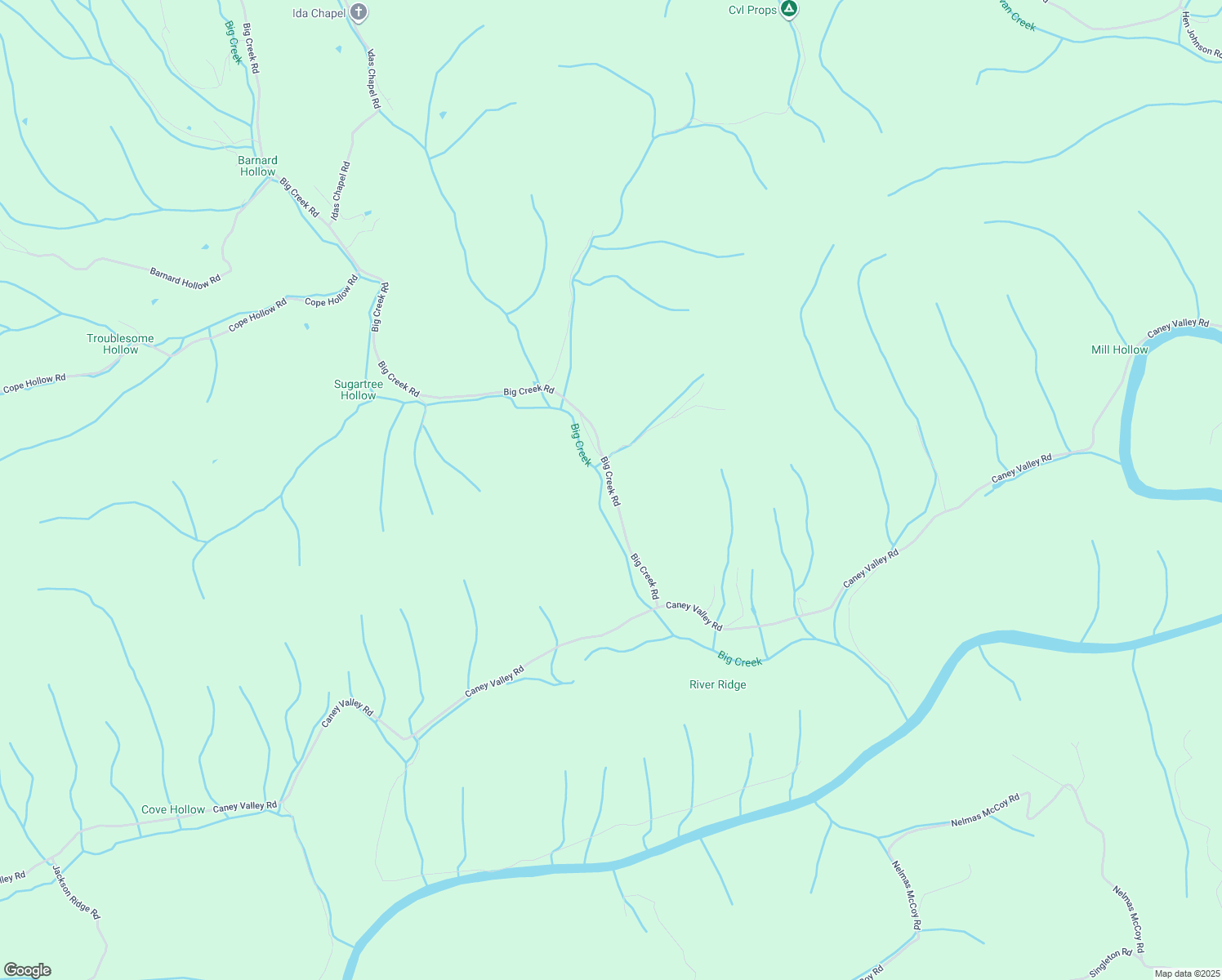 map of restaurants, bars, coffee shops, grocery stores, and more near Big Creek Rd in Sneedville