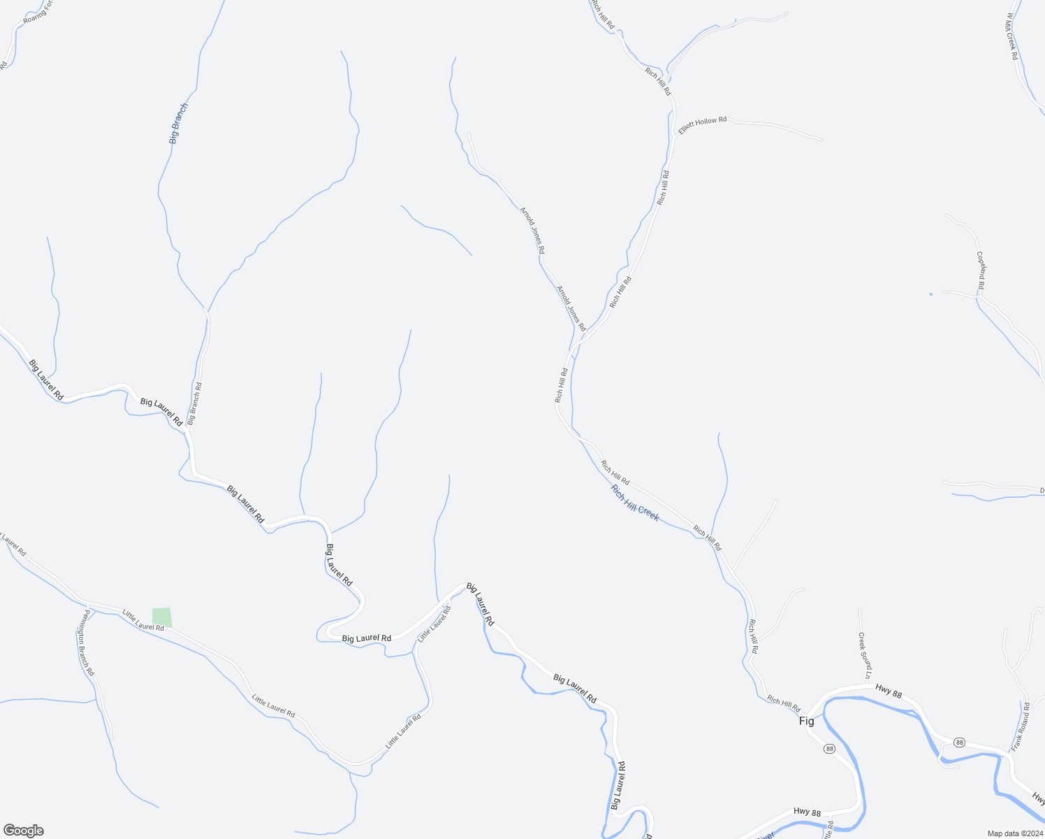 map of restaurants, bars, coffee shops, grocery stores, and more near 1521 Rich Hill Road in Creston